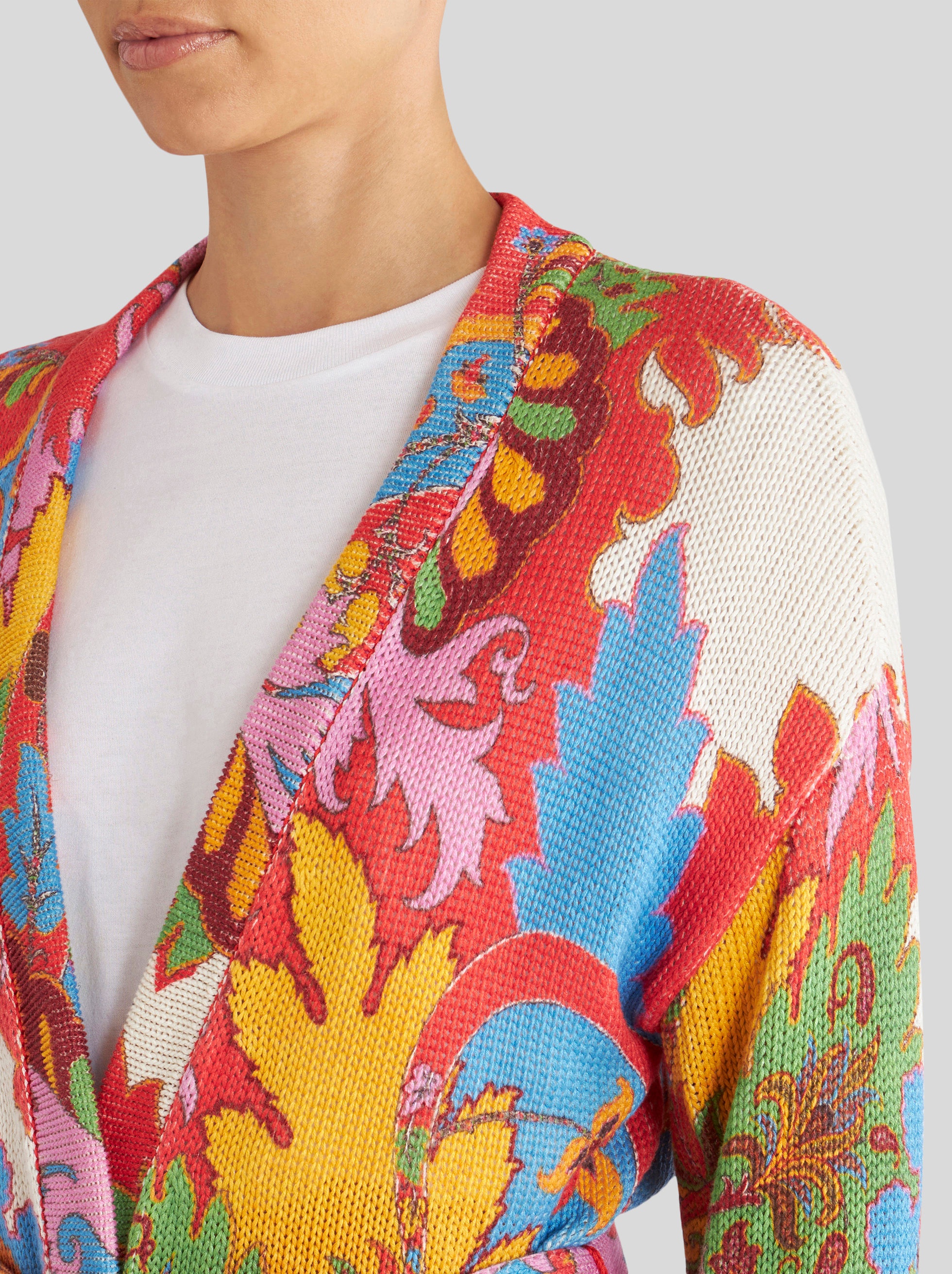 PAISLEY SILK AND LINEN CARDIGAN - 2