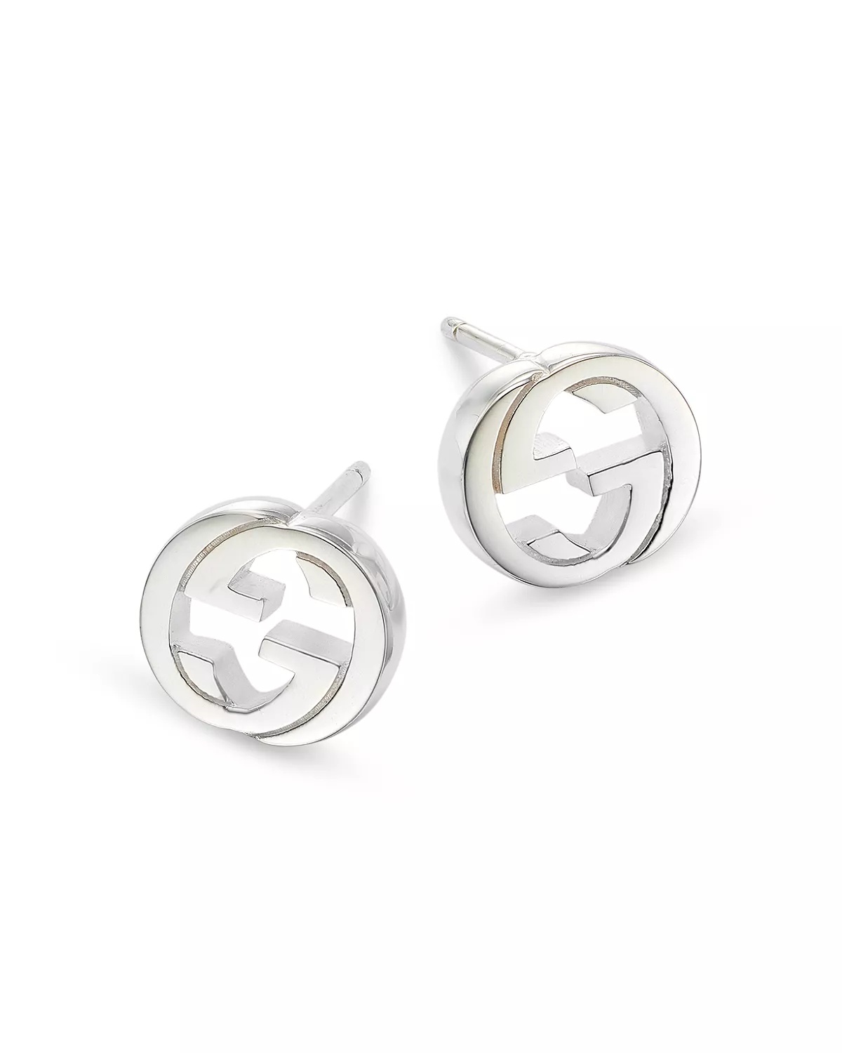 Sterling Silver Interlocking Stud Earrings - 1