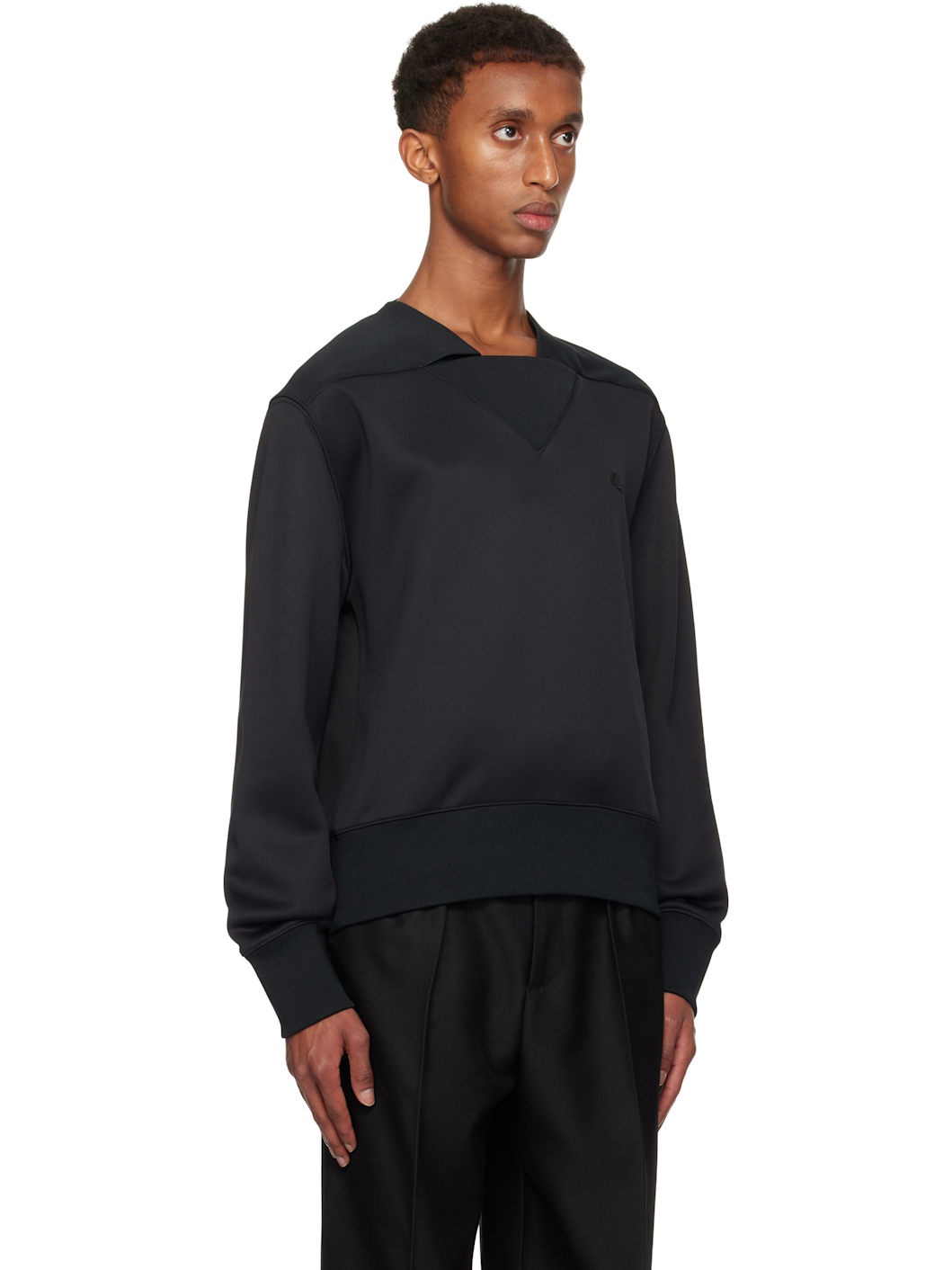 Black Satin Sweatshirt - 2