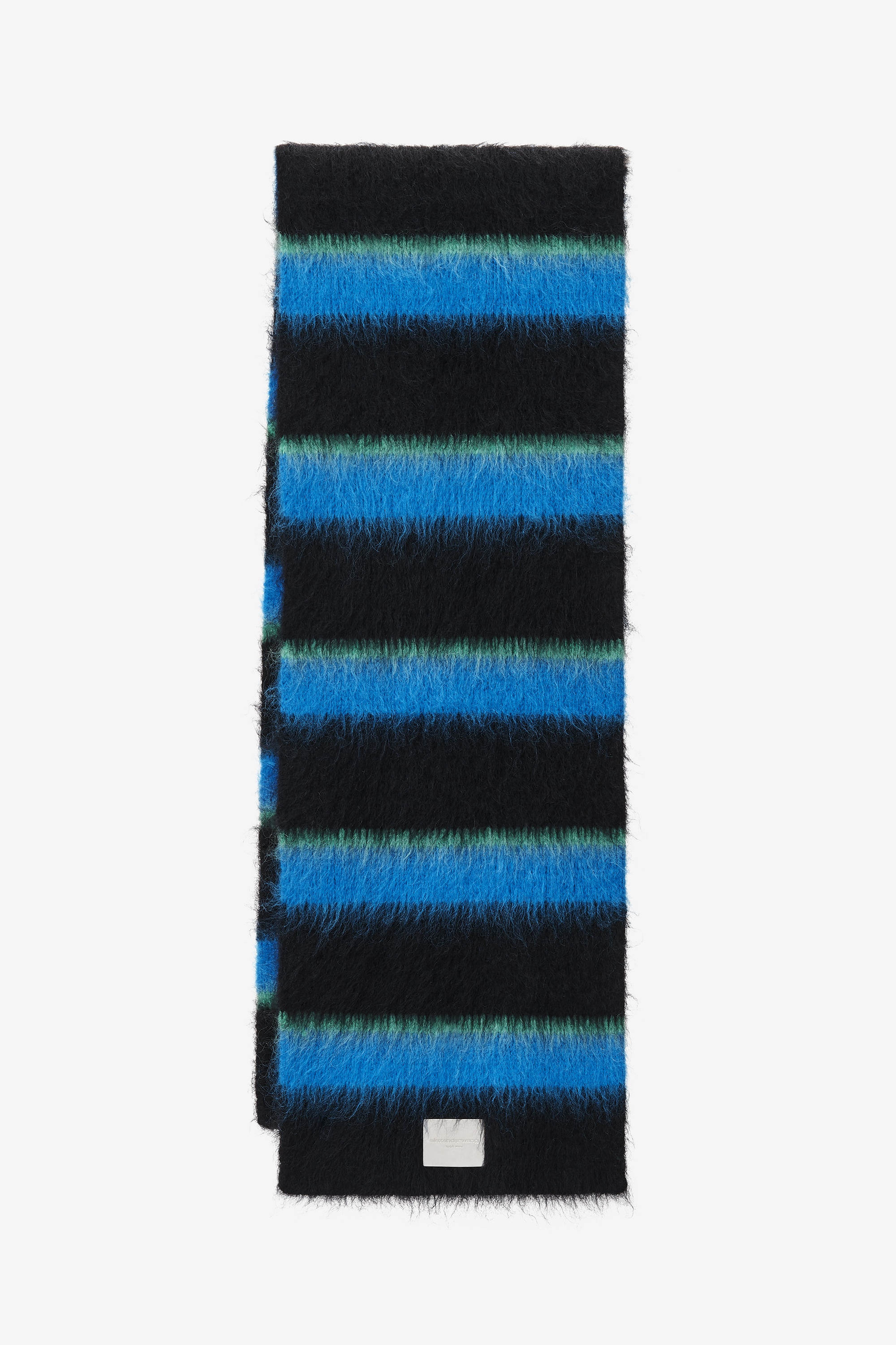 logo scarf in brushed stripe mohair - 1