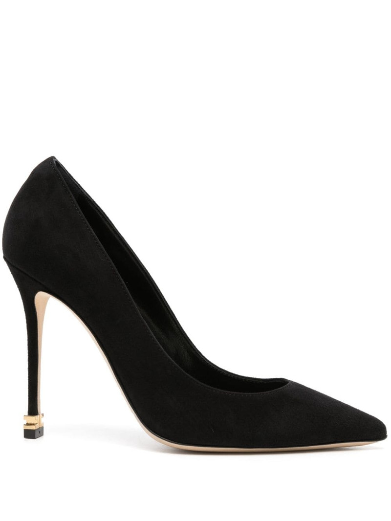 105mm metal-logo suede pumps 1