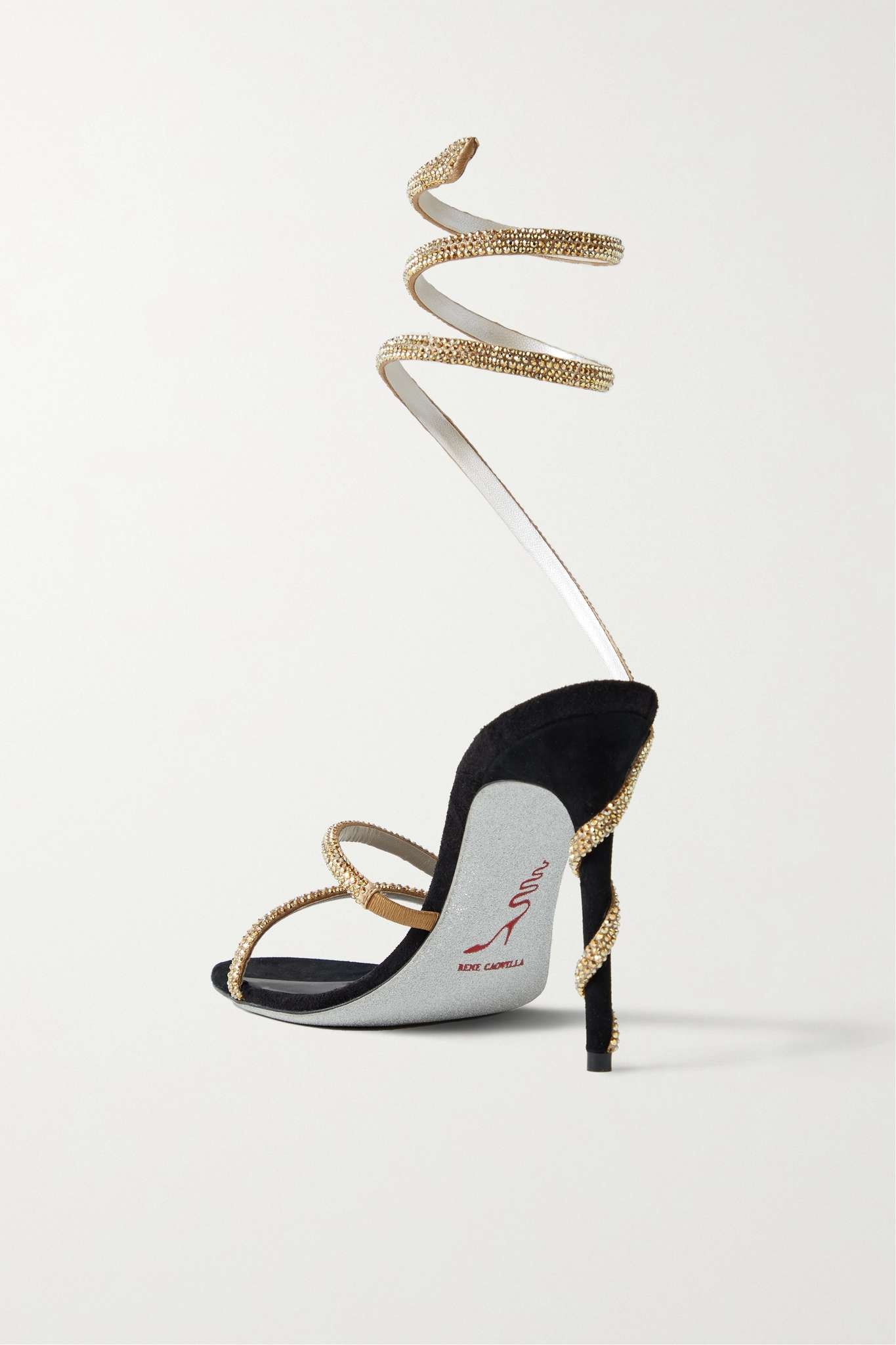 Crystal-embellished suede sandals - 3