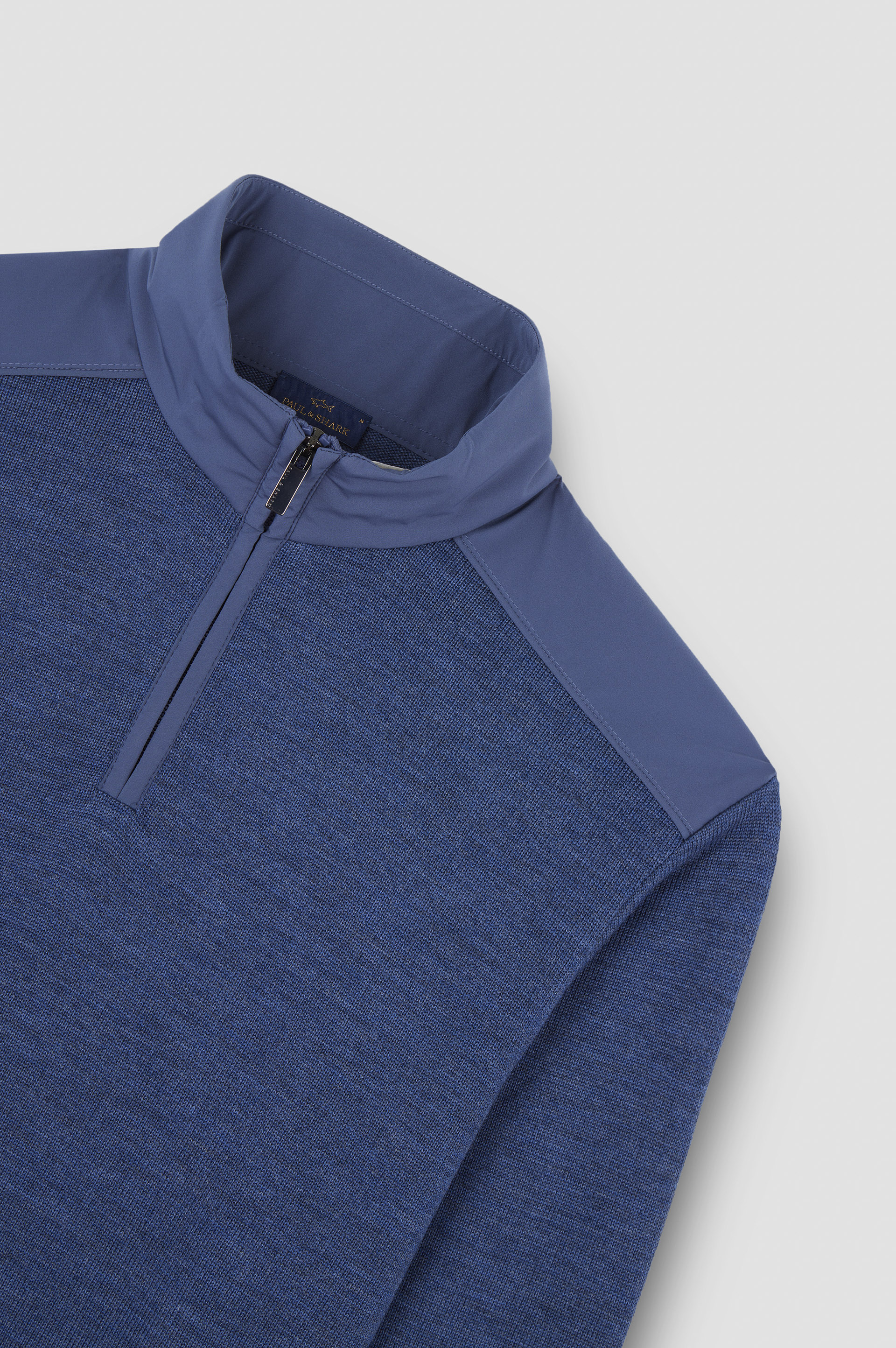 HALF-ZIP SWEATER IN SOFT COOL TOUCH WOOL WITH TYPHOON® RE-4X4 STRETCH DETAILS - 5
