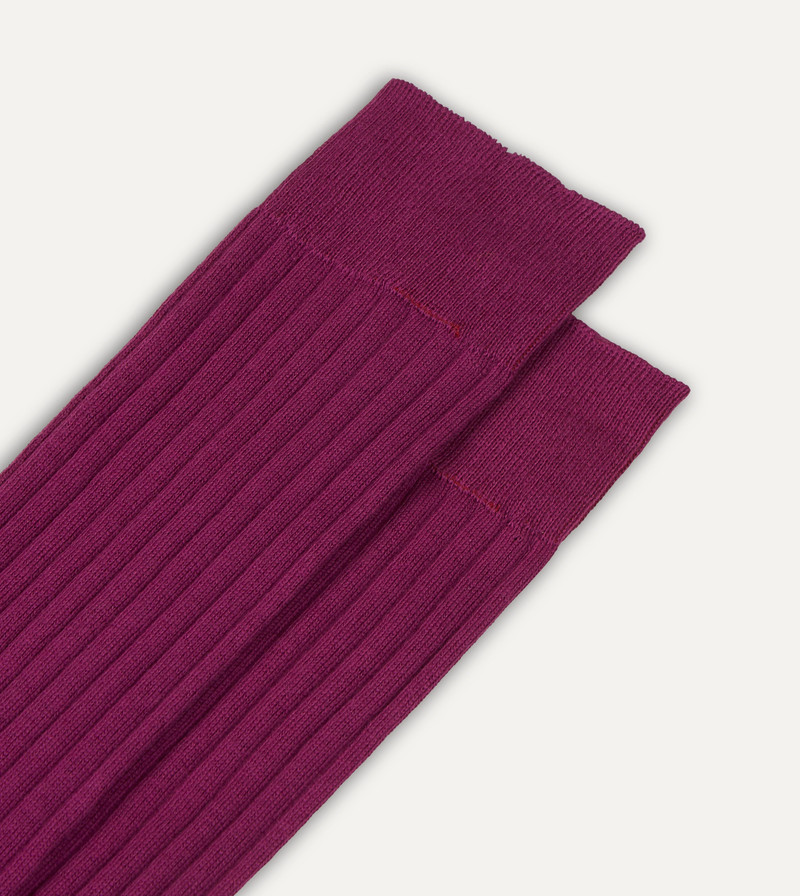 Fuchsia Cotton Over-the-Calf Socks 3