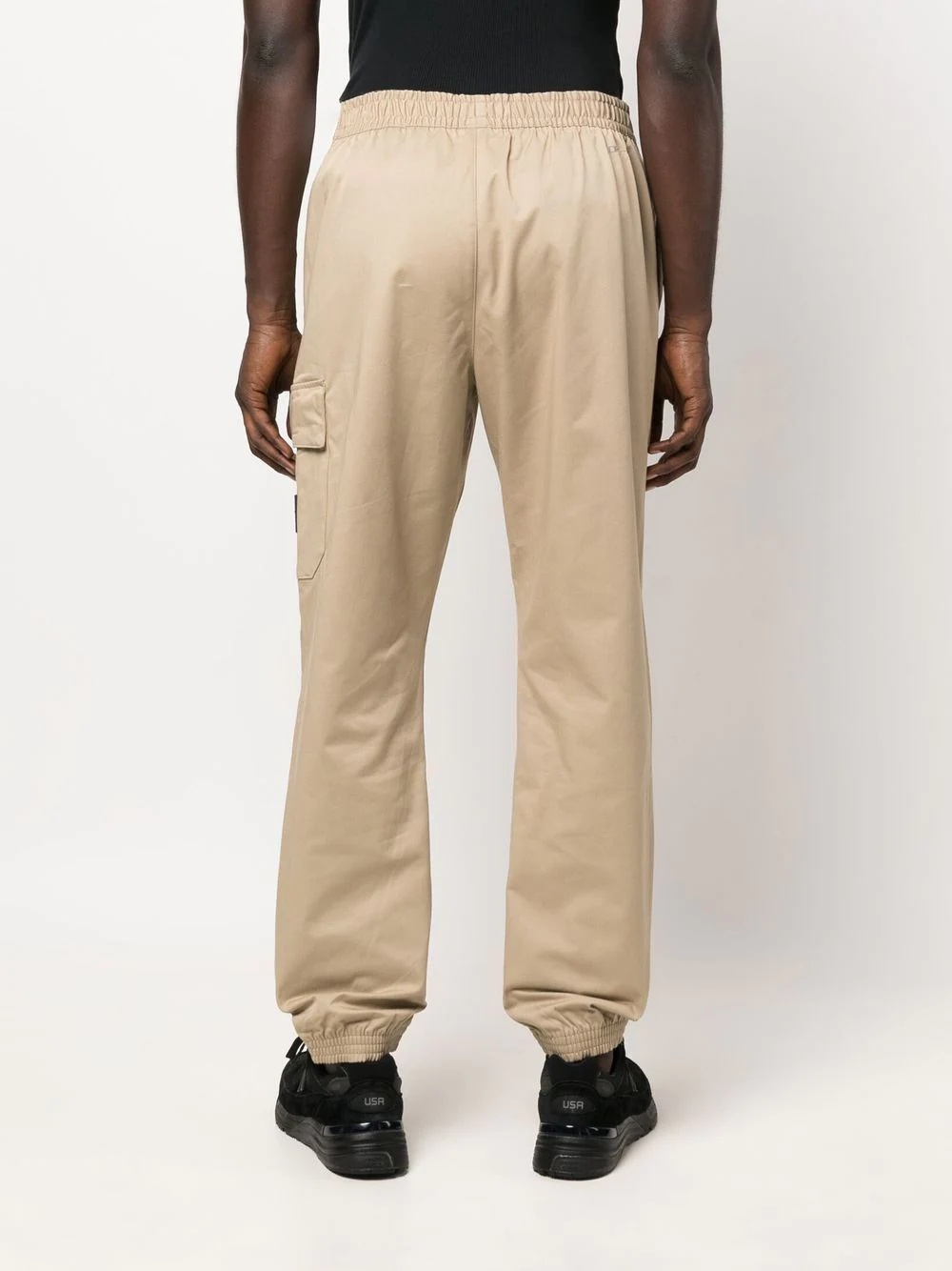 side logo-patch utility trousers - 4