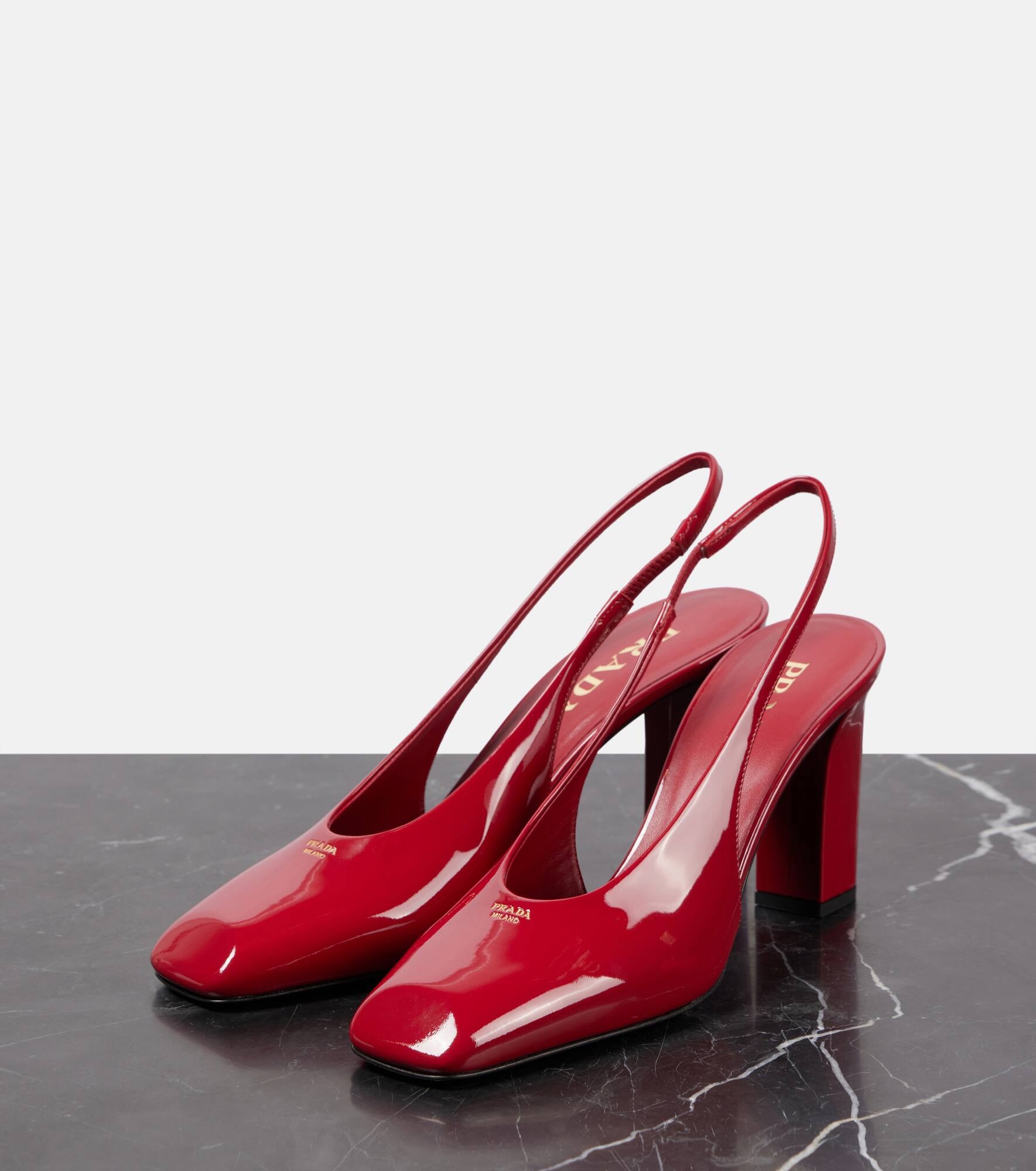 85 patent leather slingback pumps - 4