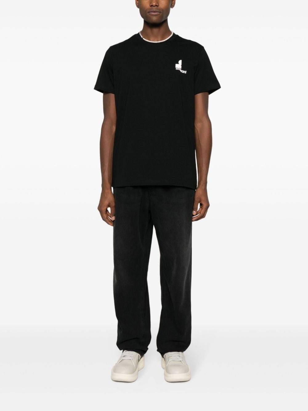 elasticated-waist straight-leg trousers - 2