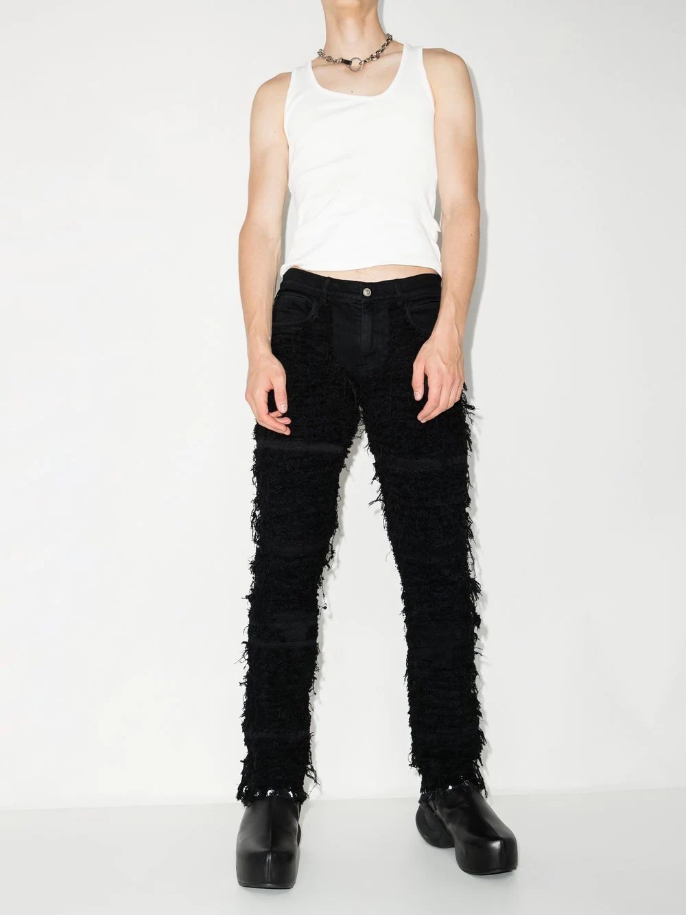 x Blackmeans distressed straight-leg jeans - 2