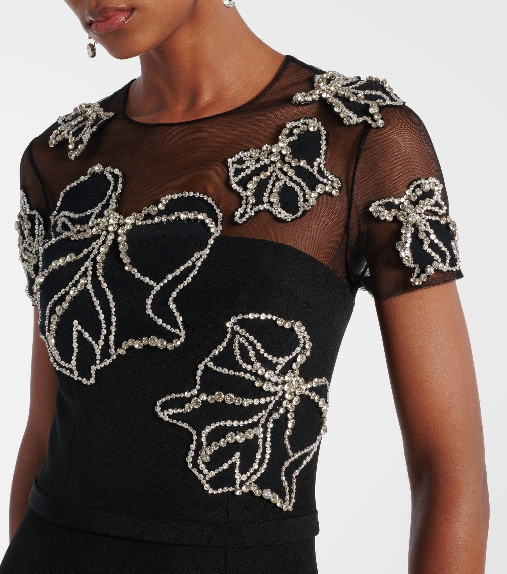 Embellished crêpe gown - 4