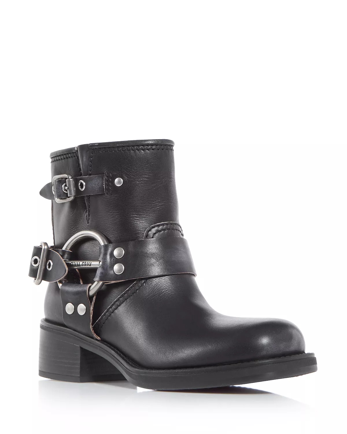 umi　1113 Miu Miu Women's Square Toe Moto Boots | bloomingdales