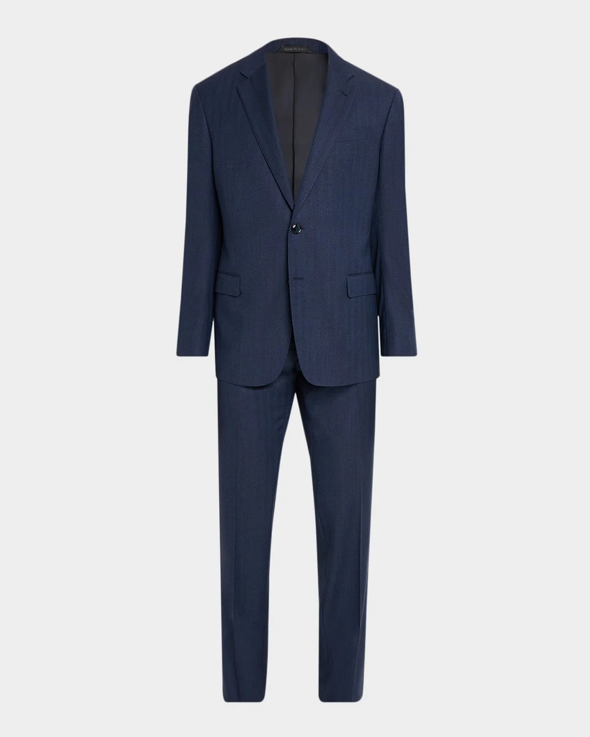 Men's Soft Line Chevron Single-Breasted Suit - 1
