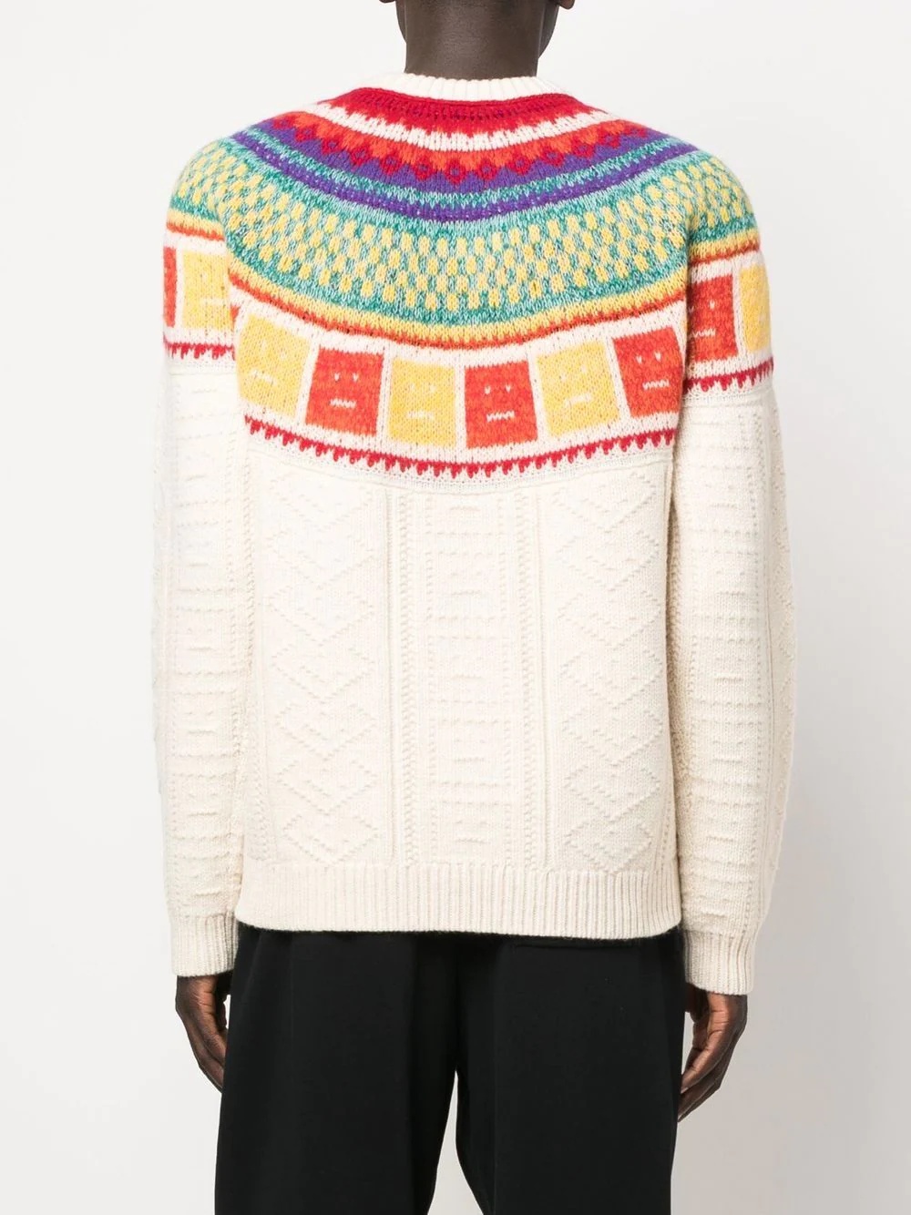 pattern-embroidered wool jumper - 5