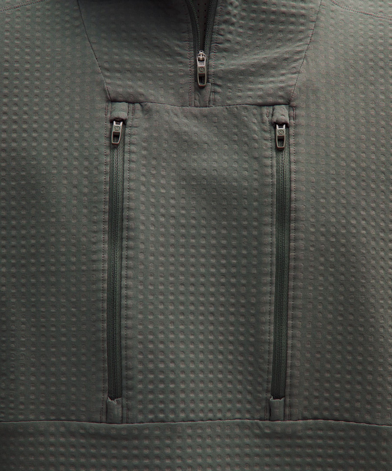Grid Fleece High-Neck Pullover Hoodie 7