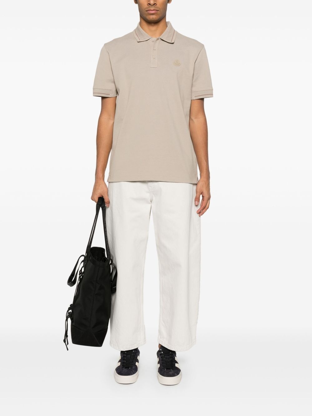 logo-patch polo shirt - 2
