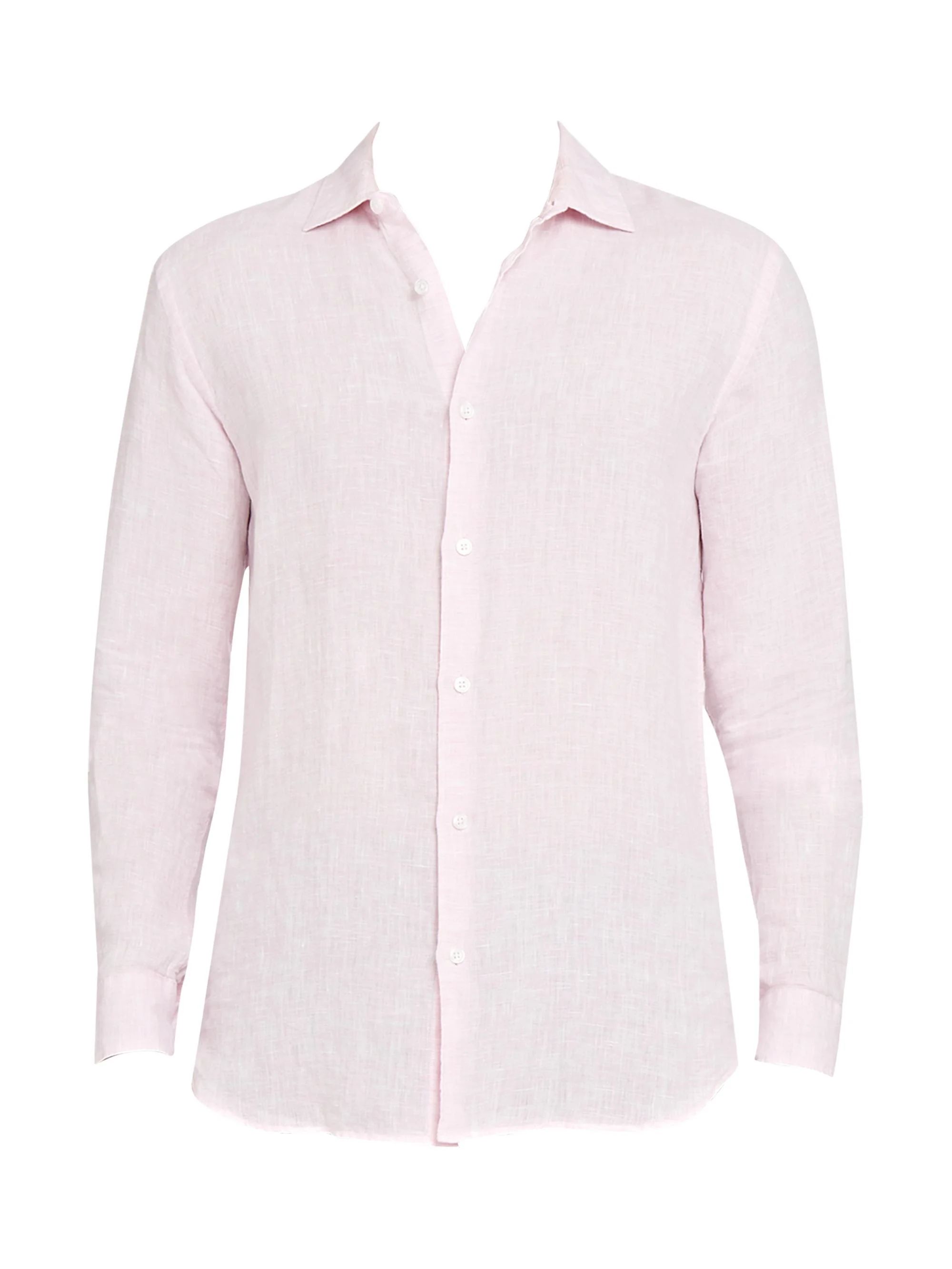 Men's Giles Linen Shirt - Pale Pink White - 1