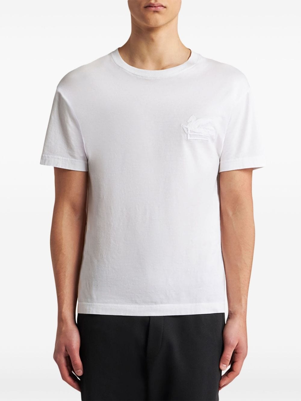 logo-embroidered cotton T-shirt - 2