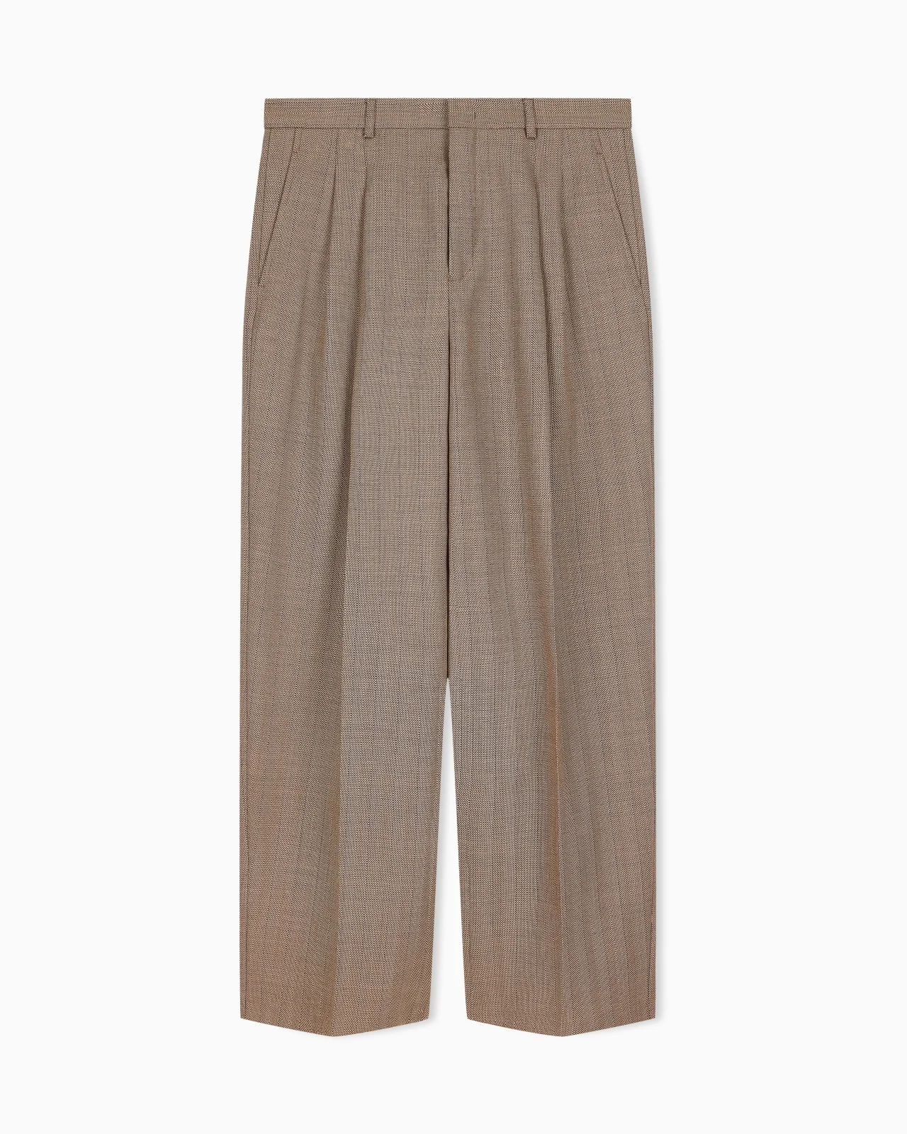HERRINGBONE TROUSERS IN VIRGIN WOOL - 1