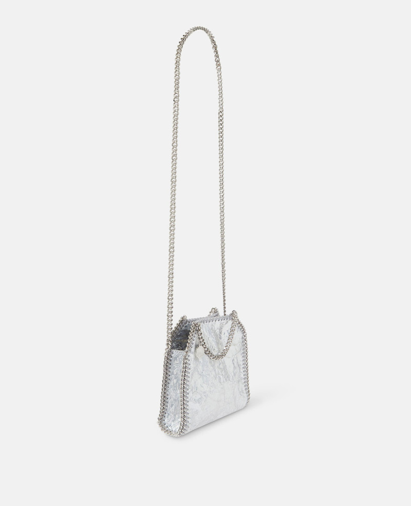 Cracked Metallic Falabella Tiny Tote Bag 4