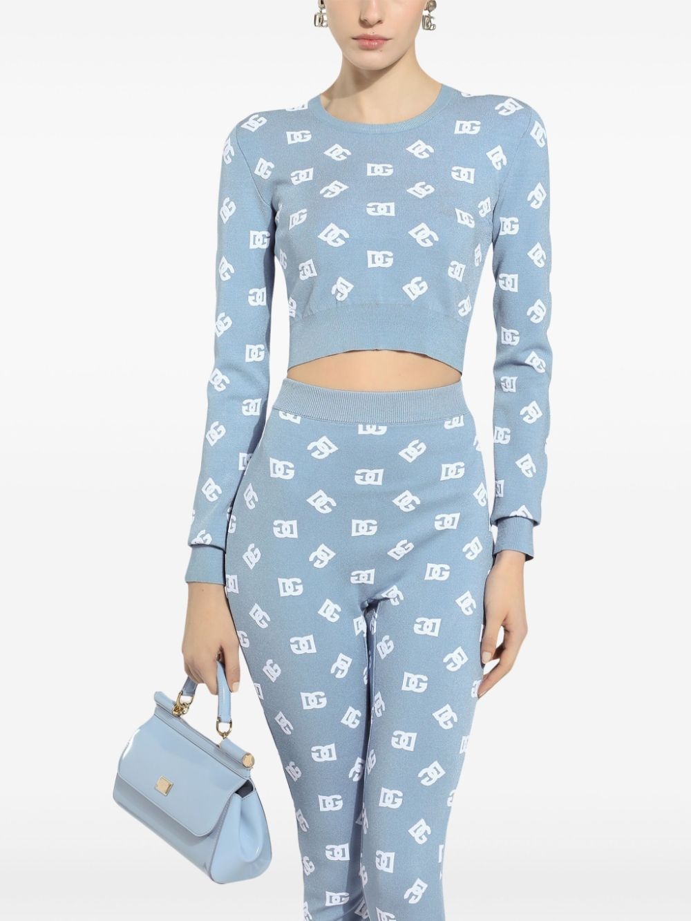 logo print cropped knit top - 4