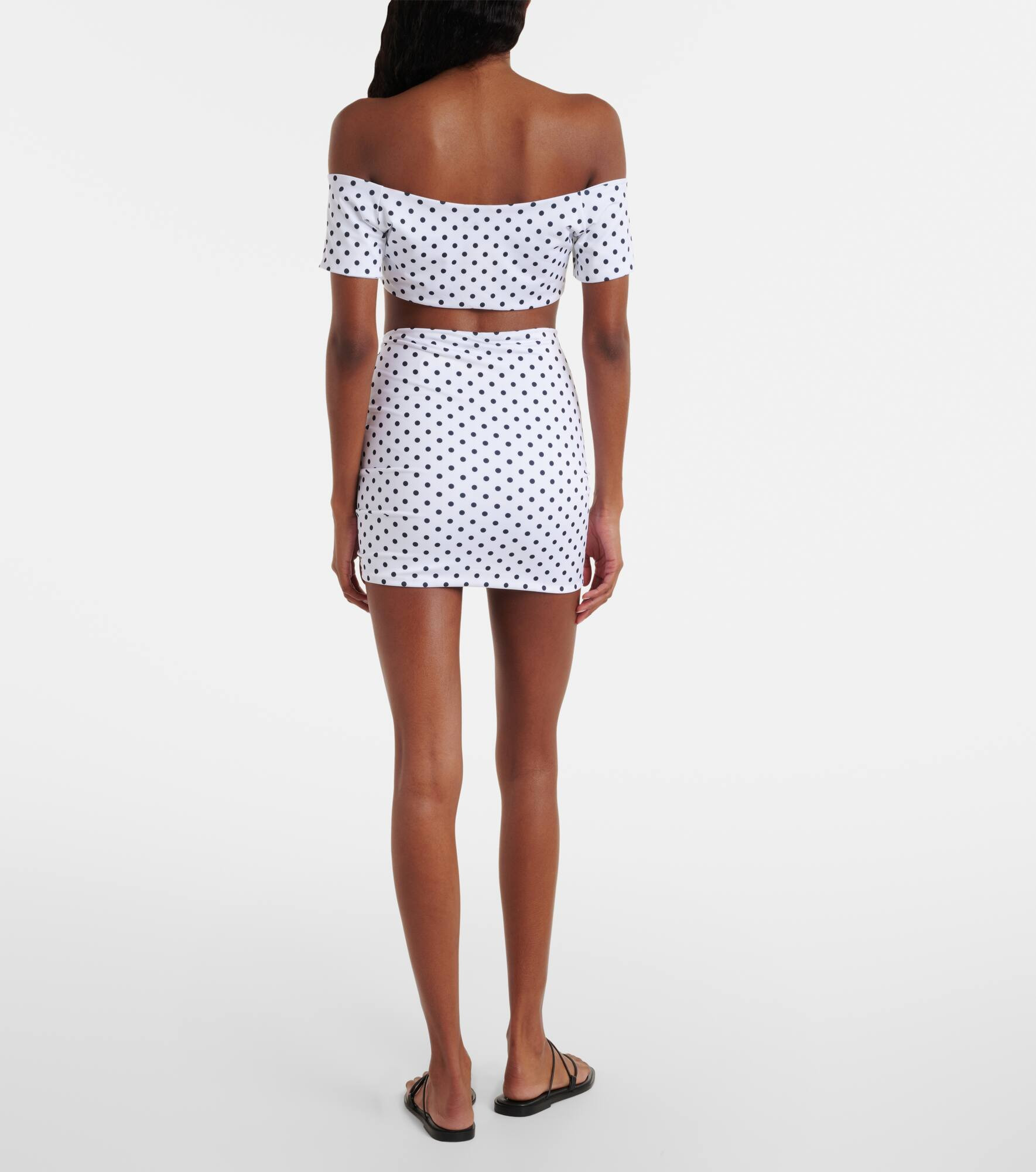 Stefani polka-dot ruched miniskirt - 3