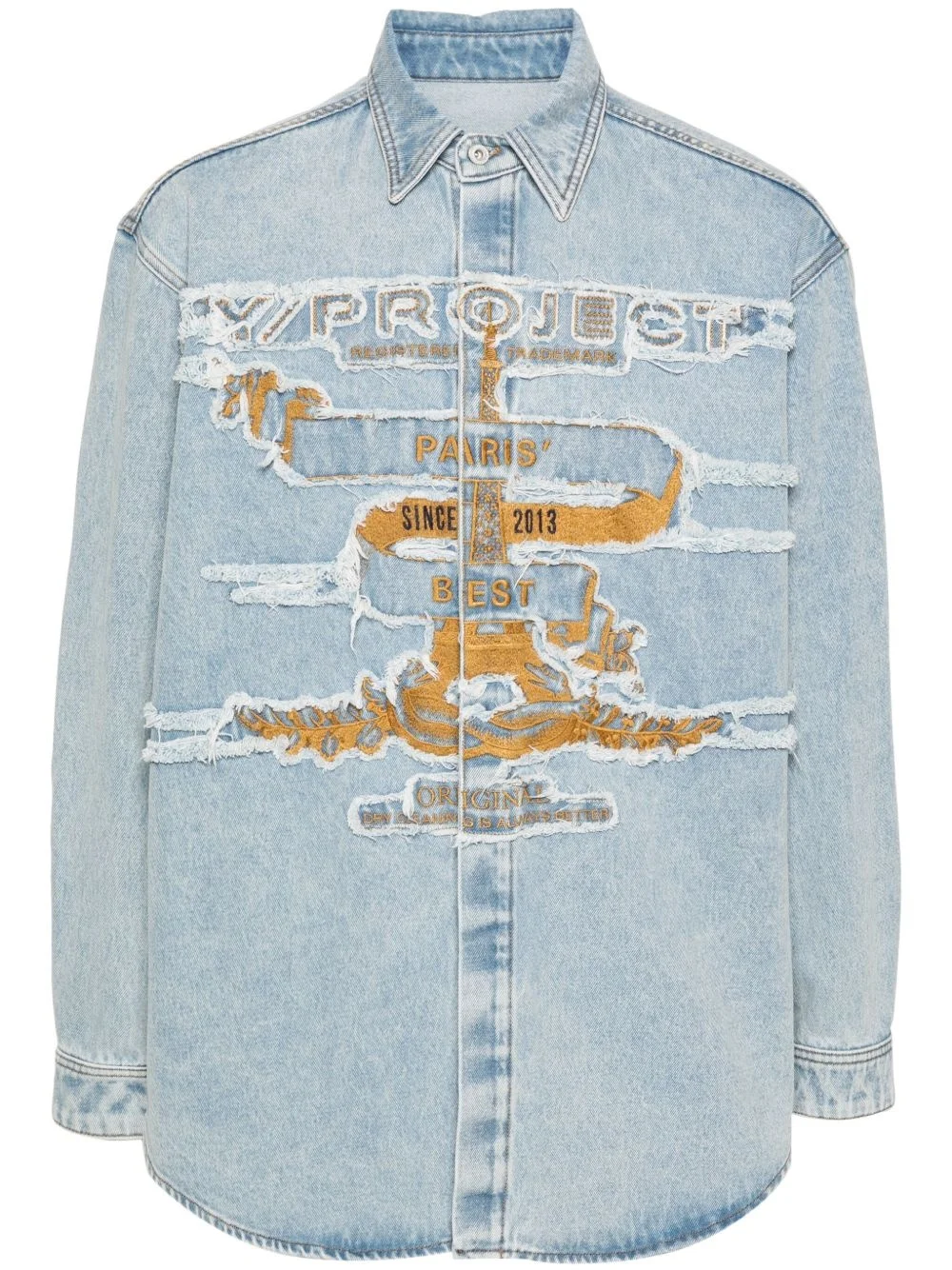Paris Best Patch Denim Shirt Blue "Blue" - 1
