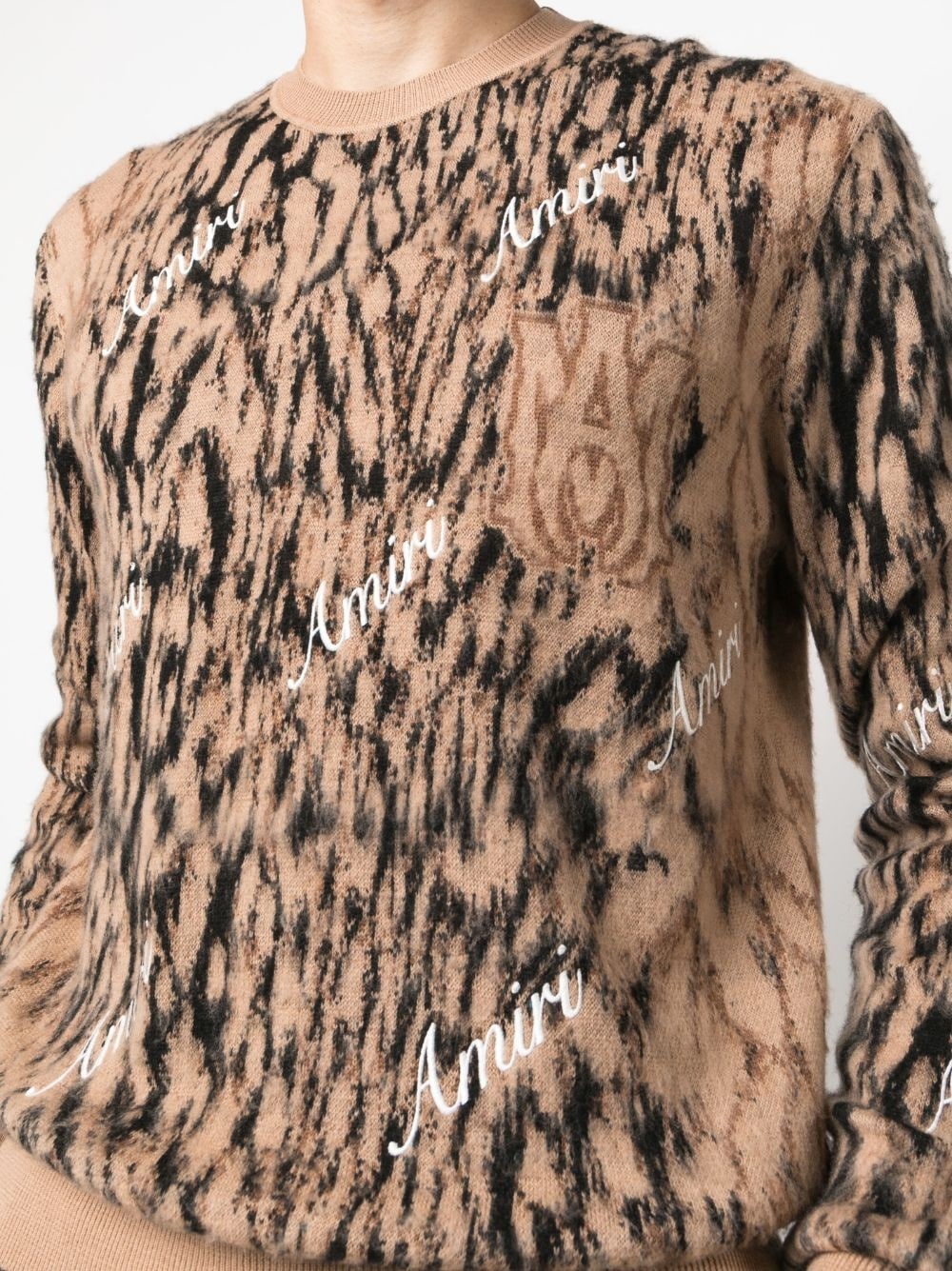 logo-embroidered patterned jumper - 5