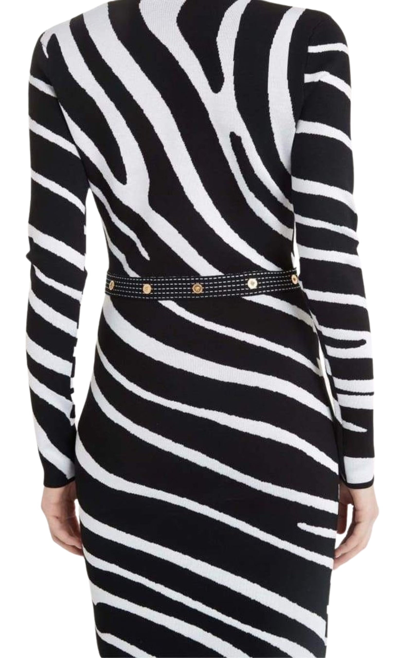 Zebra Print Sweater Dress - 5