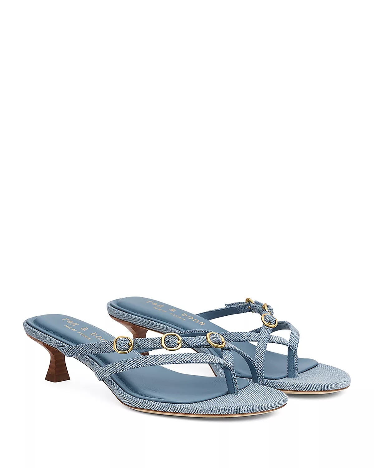 Women's Sammie Buckle Kitten Heel Sandals - 1