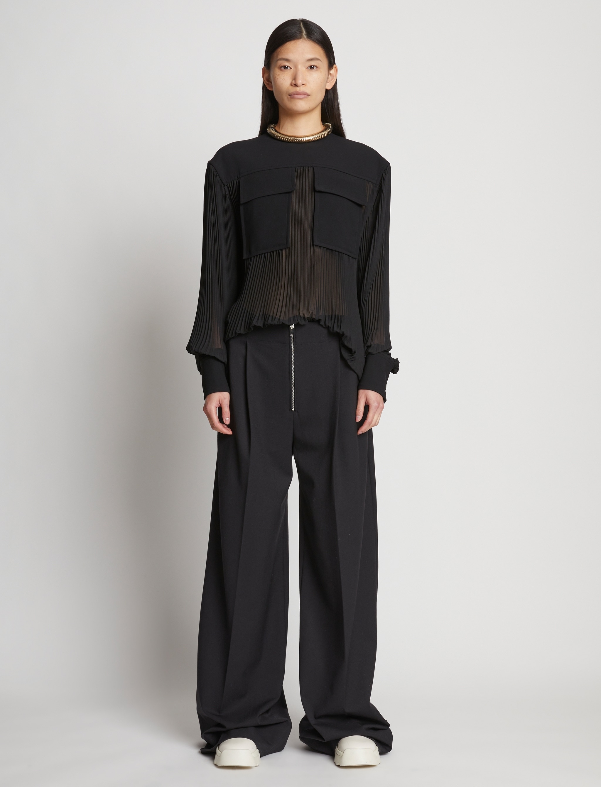 Sheer Pleated Flou Top - 3