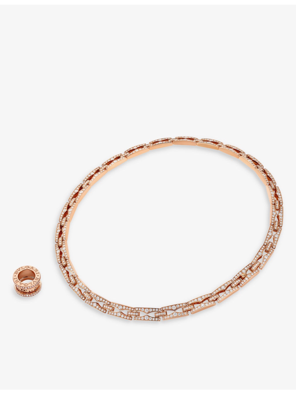 B.zero1 18ct rose-gold and 7.19ct brilliant-cut diamond pendant necklace - 5
