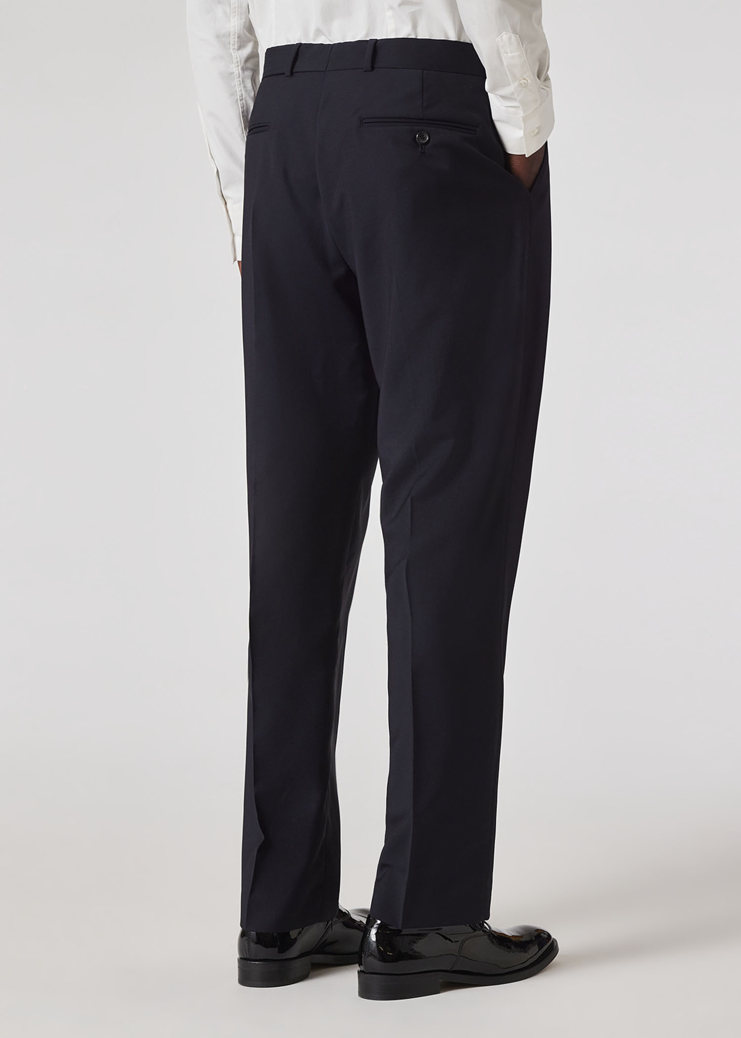Dark Navy Wool-Mohair Pleated Trousers - 5