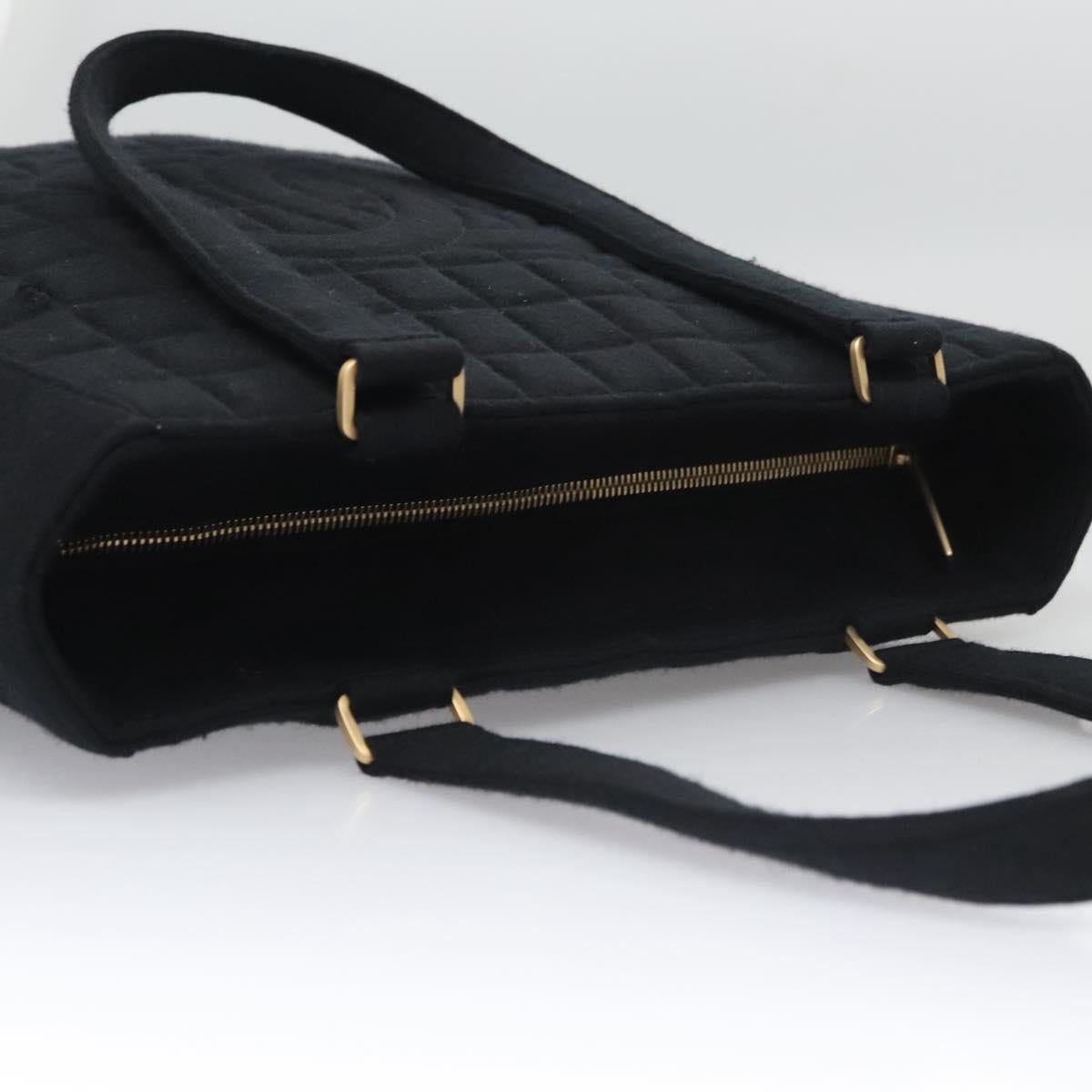 CHANEL Choco Bar Tote Bag Cotton Black CC - 7