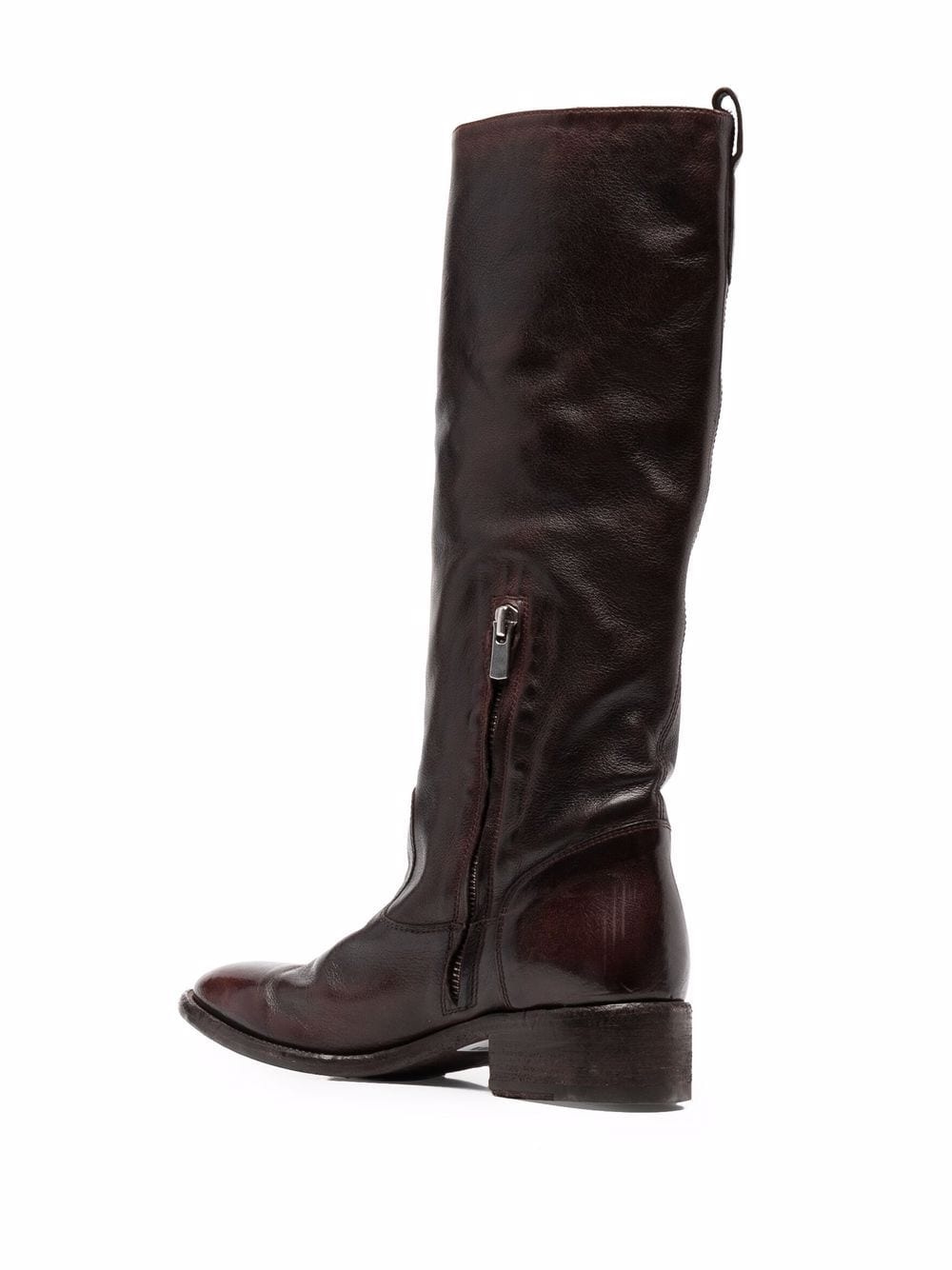 knee-length leather boots - 3