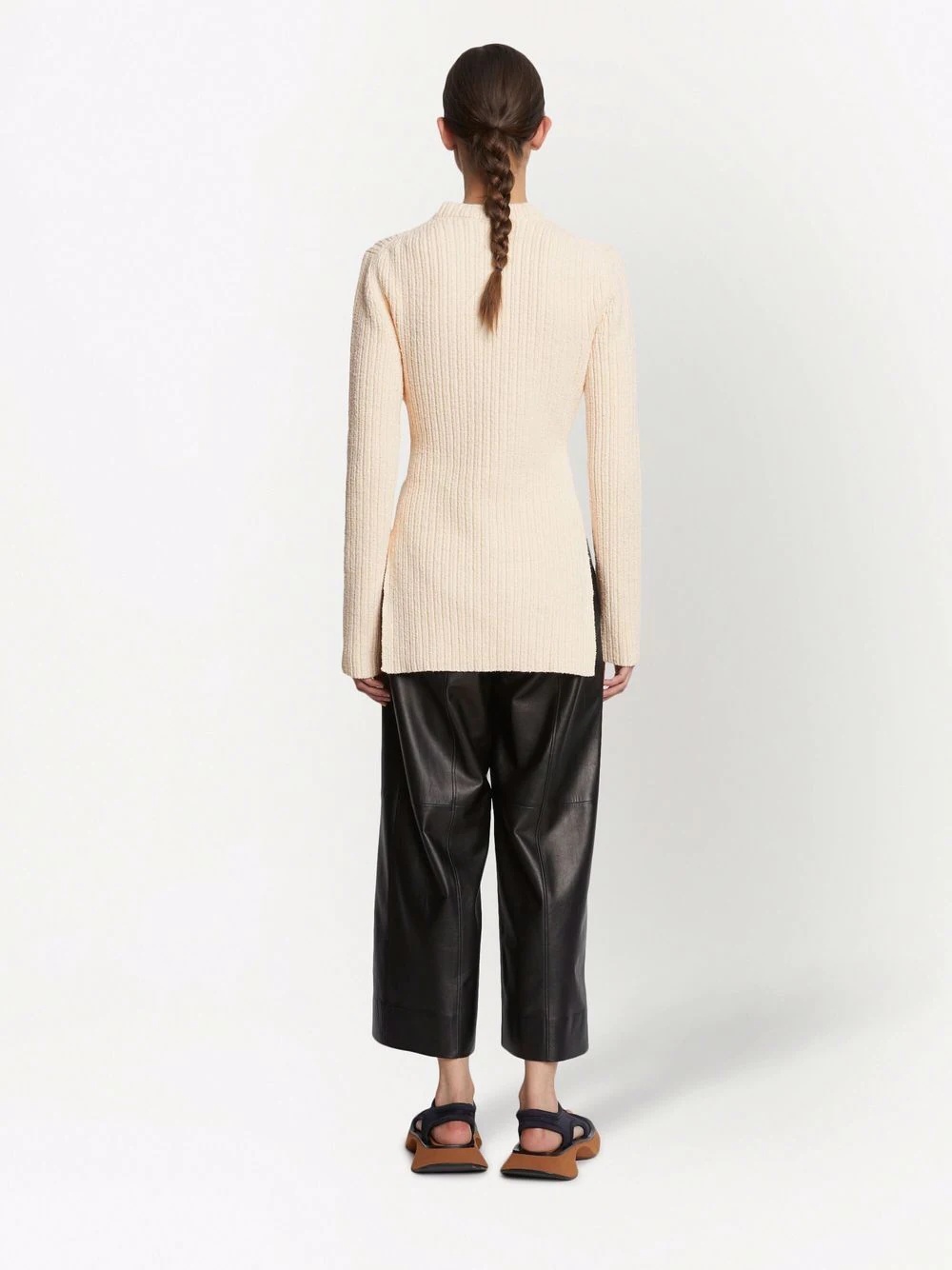 belted bouclé jumper - 3