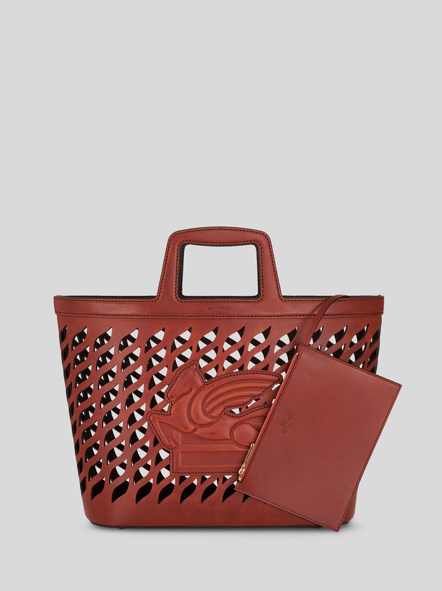 かごバッグ ETRO COFFA LARGE LASER-CUT LEATHER HANDBAG Etro COFFA LARGE LASER-CUT LEATHER HANDBAG | tizianafausti