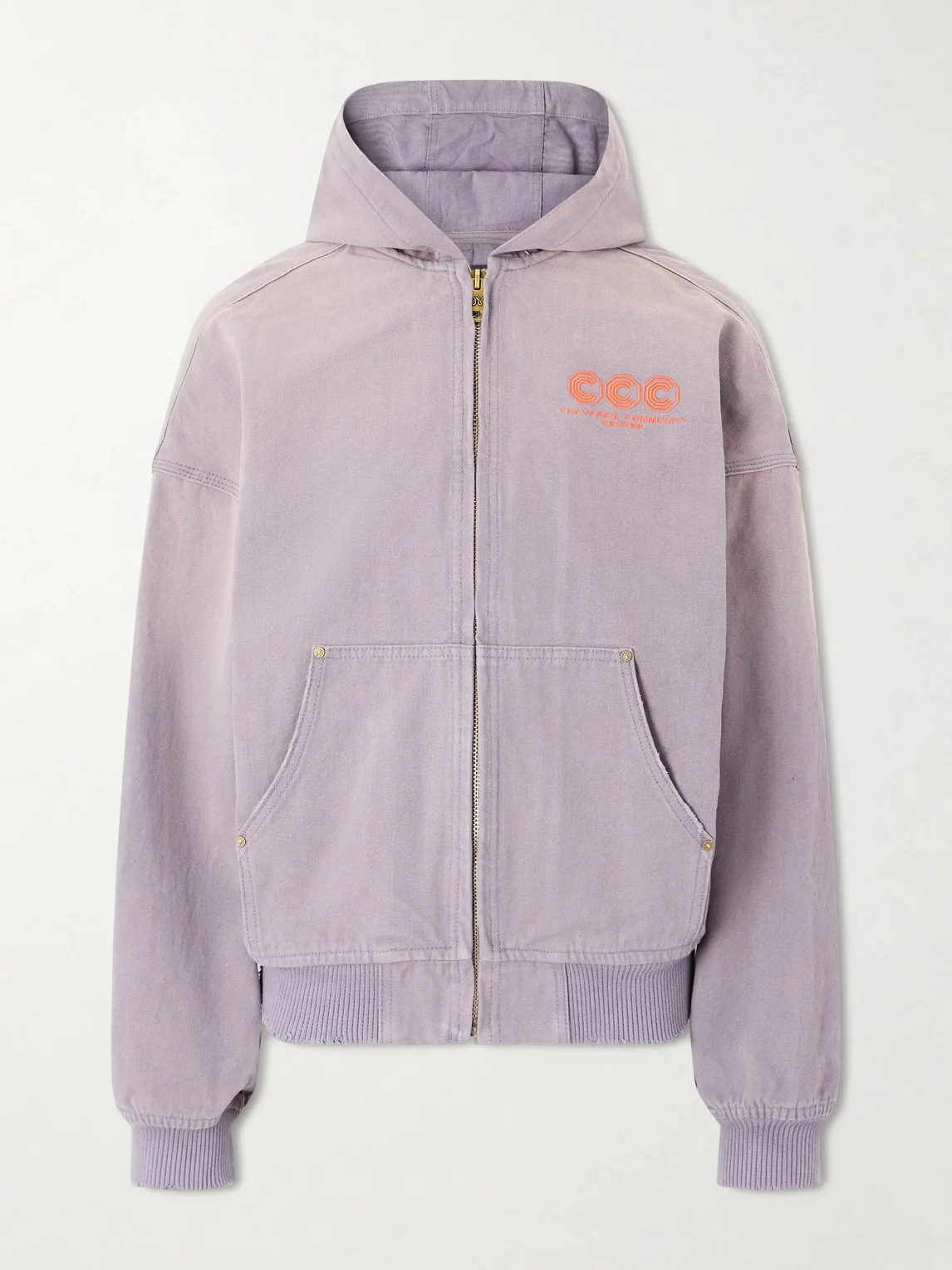 Juggernaut Logo-Embroidered Denim Zip-Up Hoodie - 1