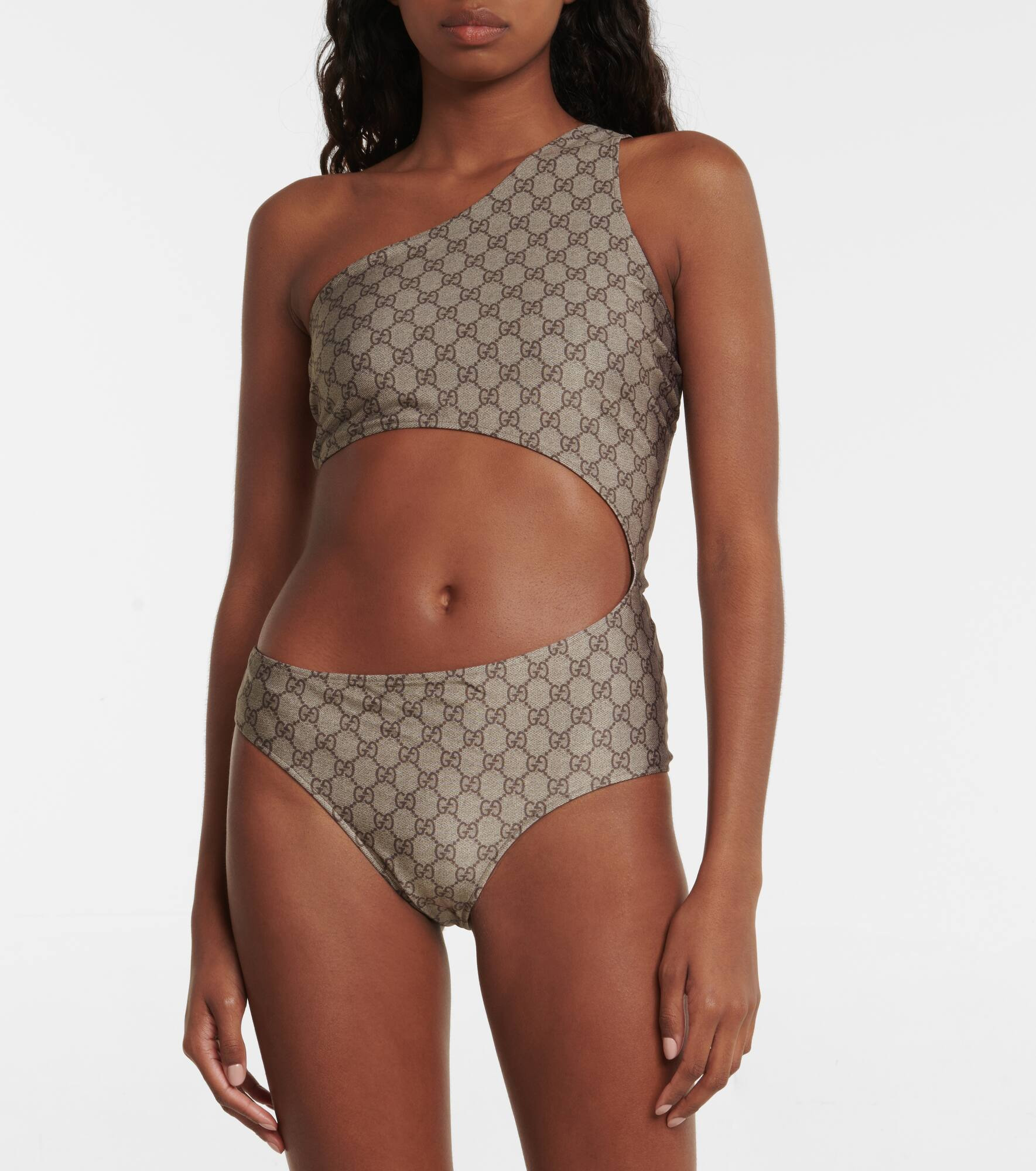 GG cutout one-shoulder swimsuit - 2