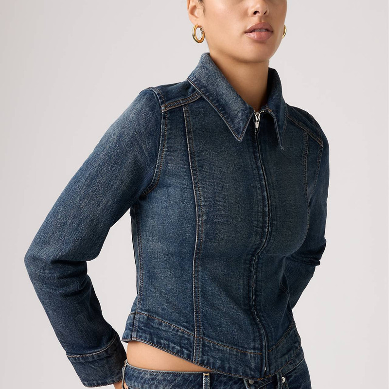 STRETCH FITTED TRUCKER JACKET 4