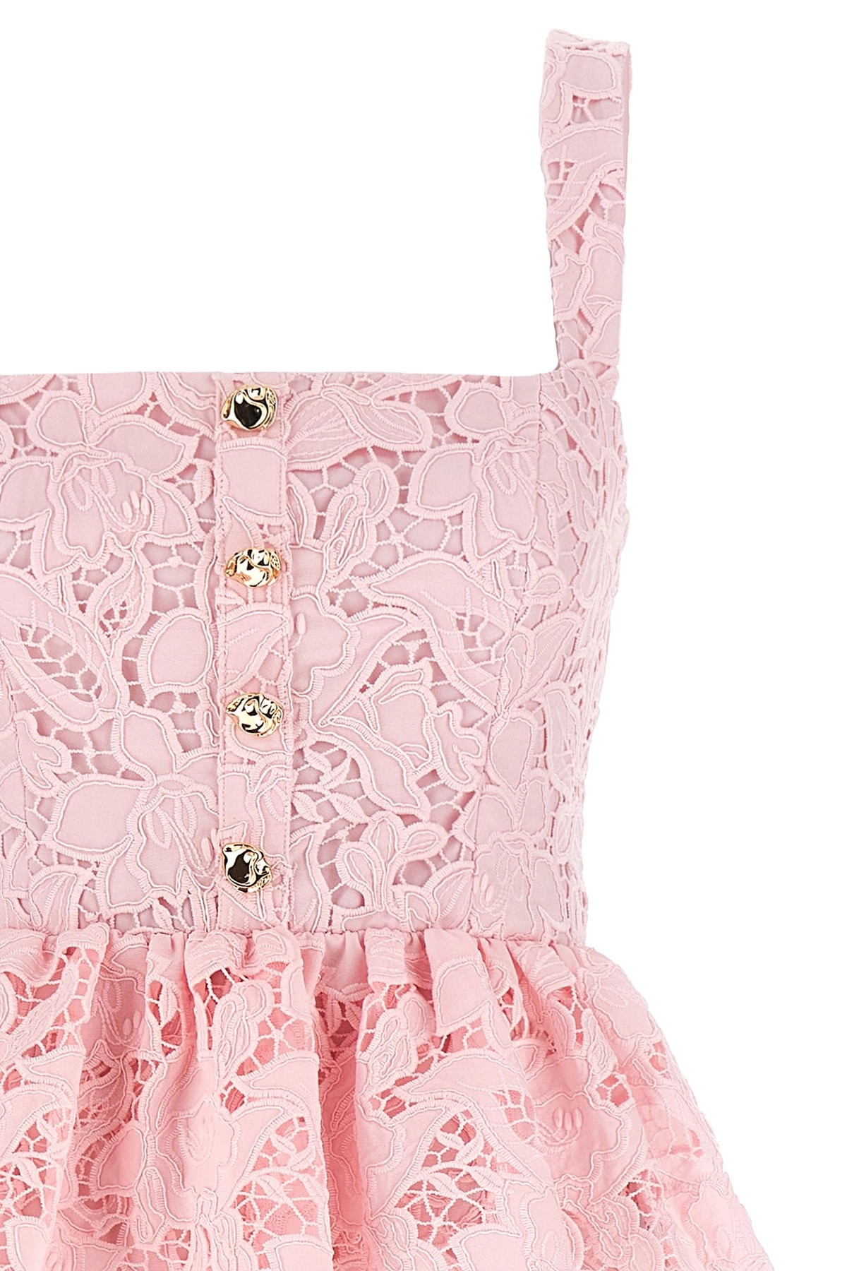 'Pink Lace Peplum Midi' dress - 3