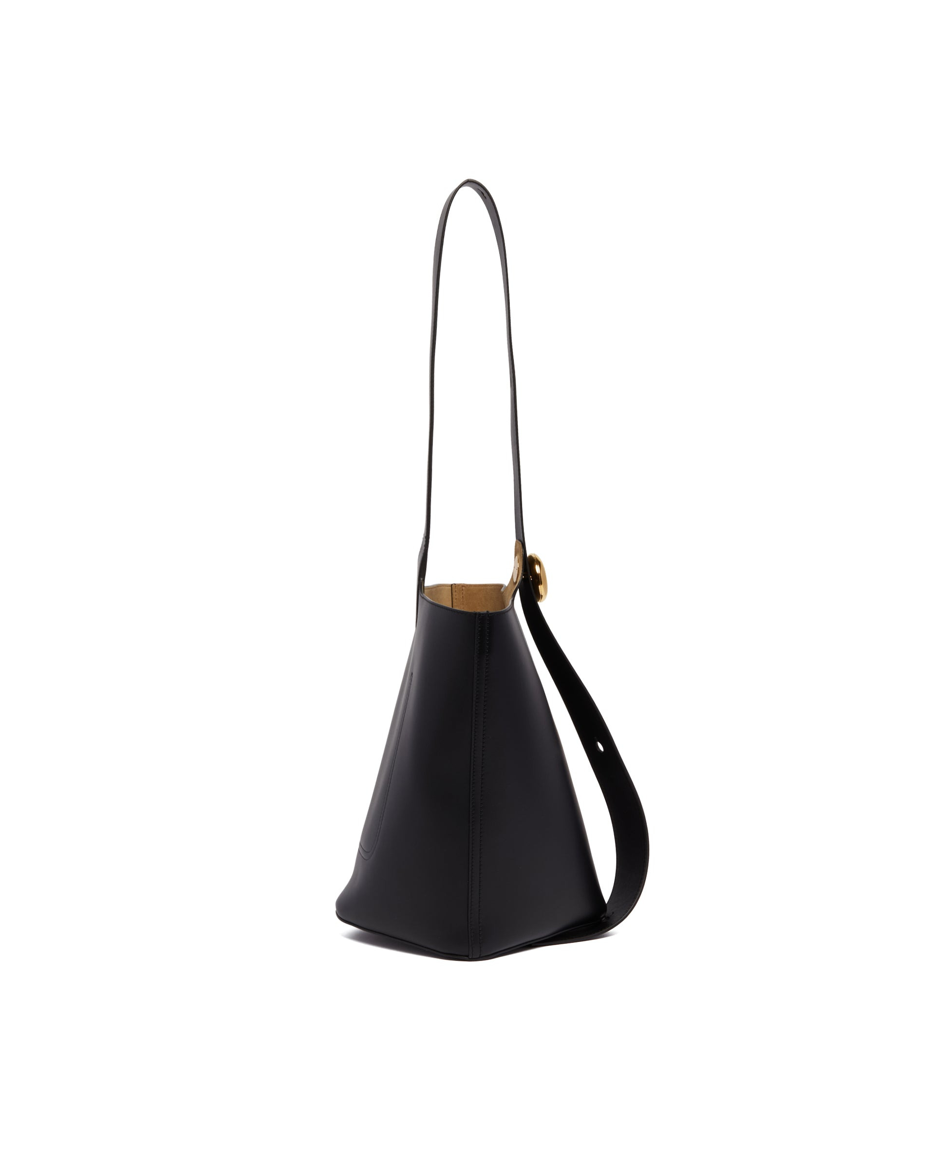 Black Medium Pebble Bucket Bag - 2