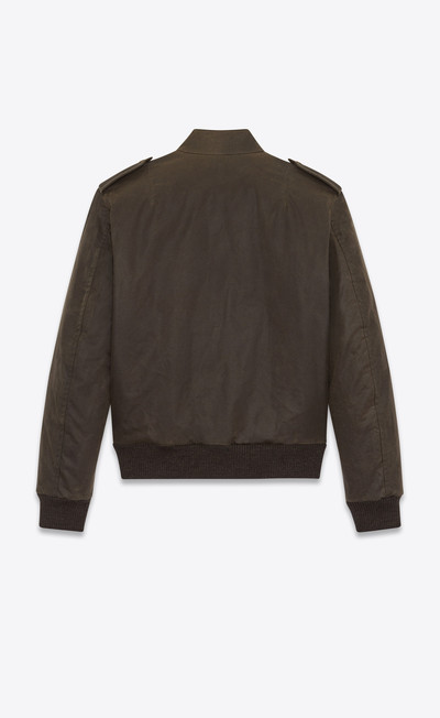 SAINT LAURENT bomber jacket in waxed cotton canvas outlook