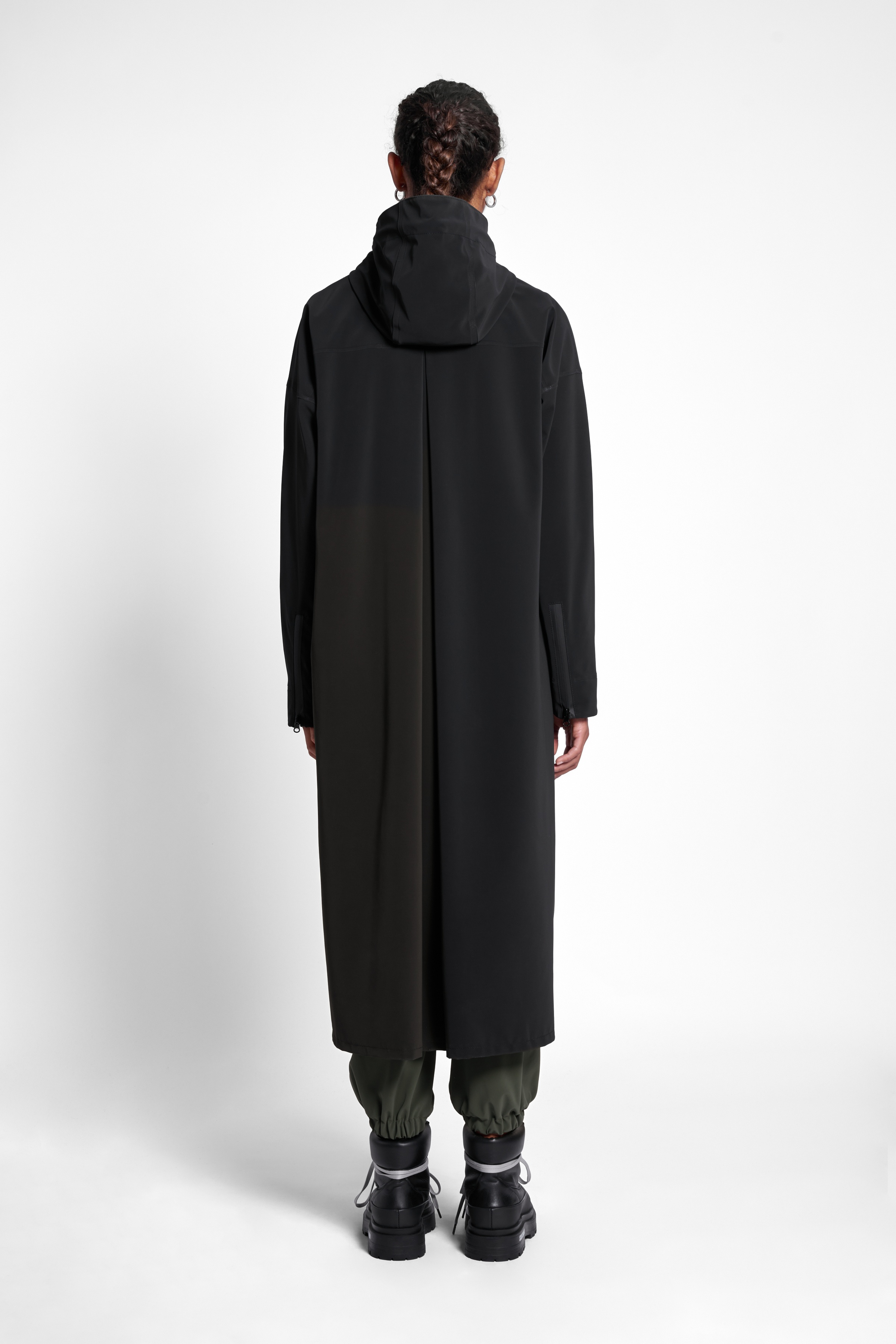Sandviken Long Matte Zip Raincoat Black - 4