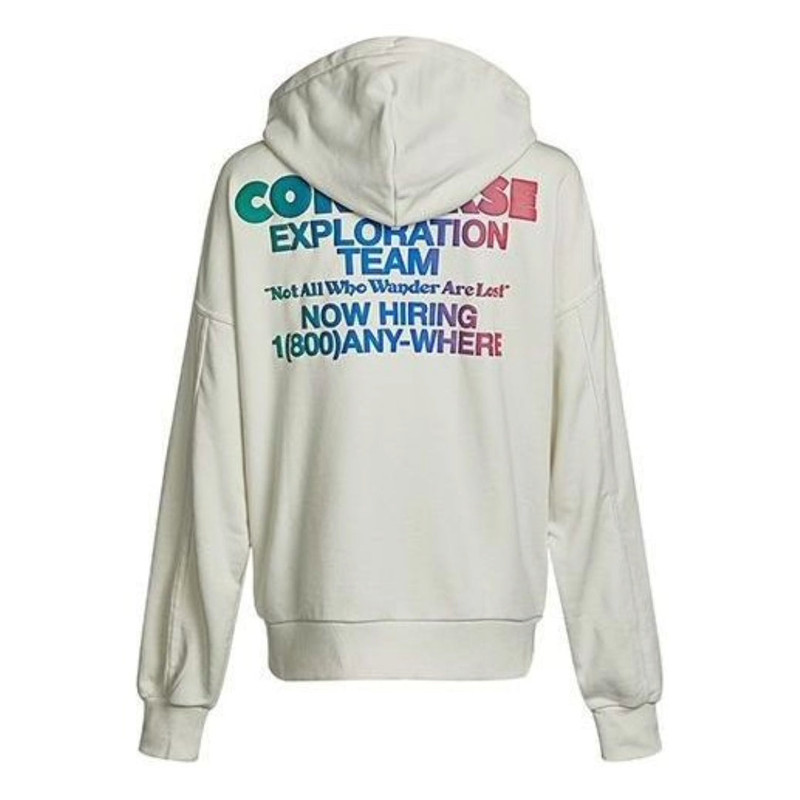 Converse Converse Letter Printed Hoodie 'White Blue' 10022259-A02 outlook