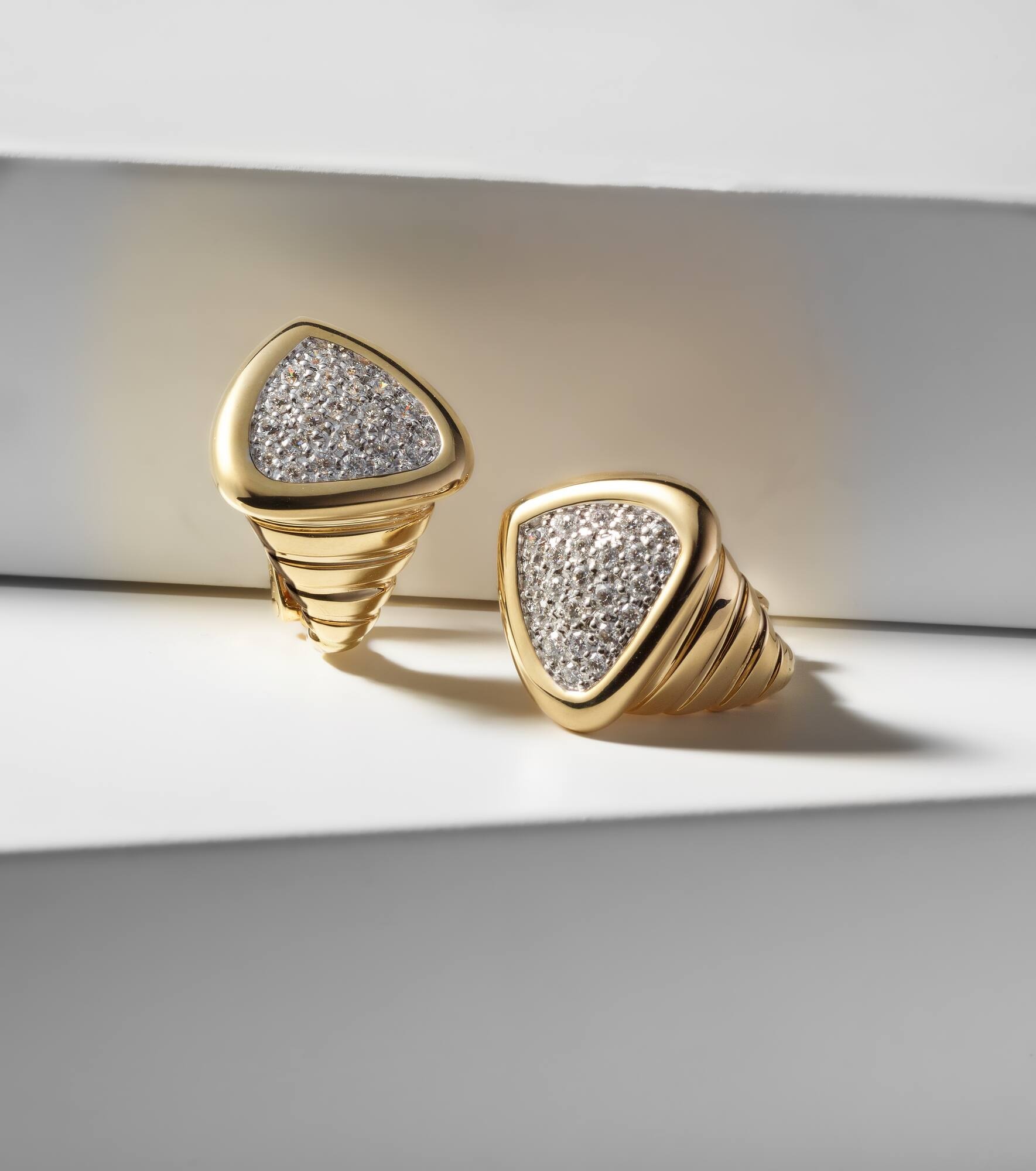 Trisola 18kt gold earrings with diamonds - 5