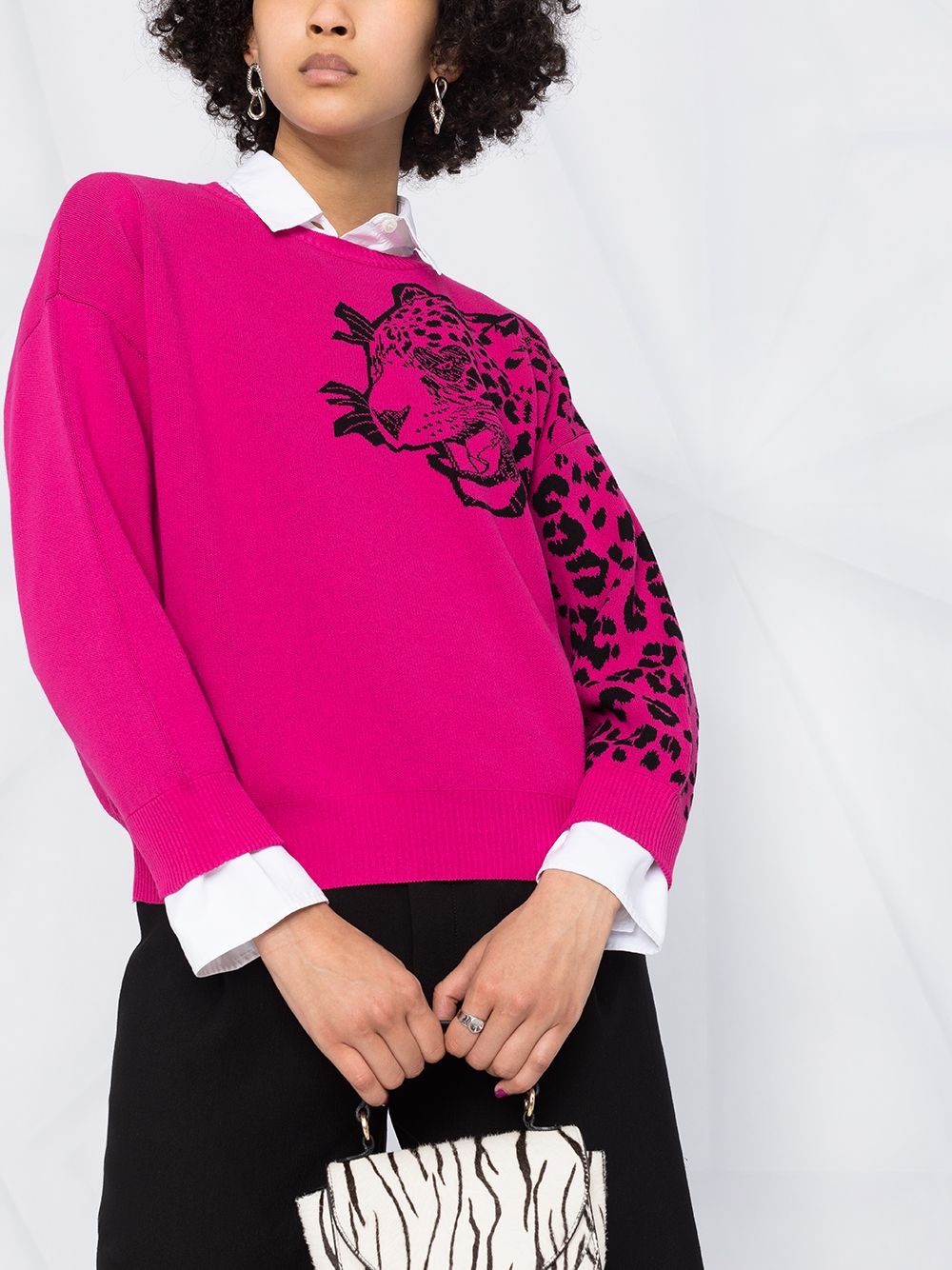 leopard embroidery jumper - 5