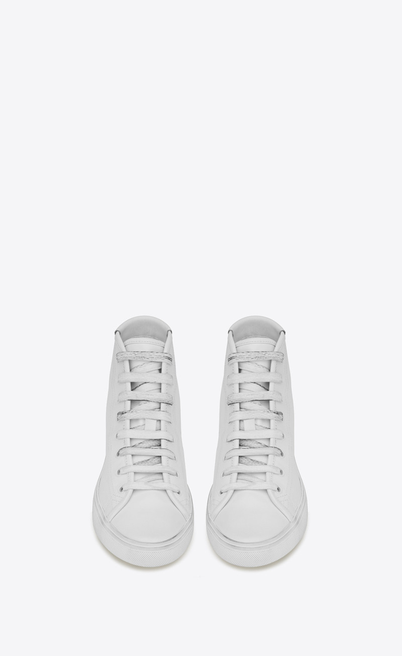 SAINT LAURENT malibu mid-top sneakers in smooth leather outlook