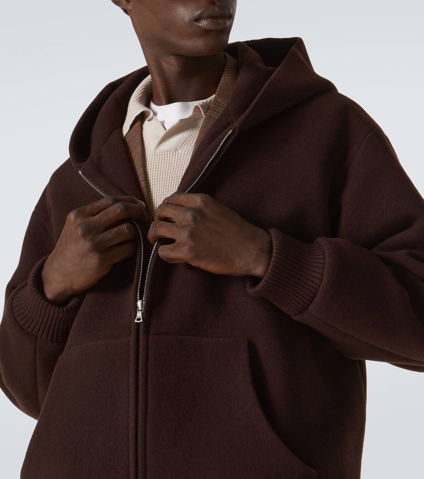 Oversized wool pile hoodie - 5
