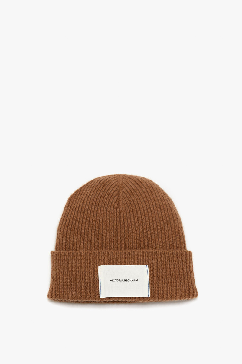 Logo Patch Beanie In Camel 1