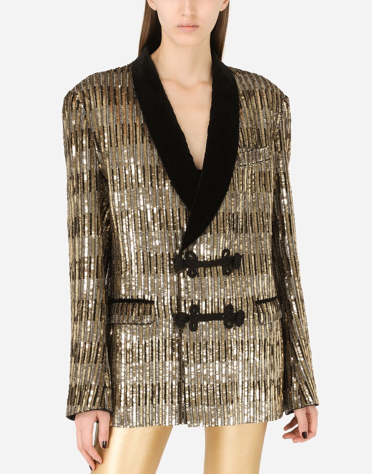 Sequined jacket with toggle fastenings - 4