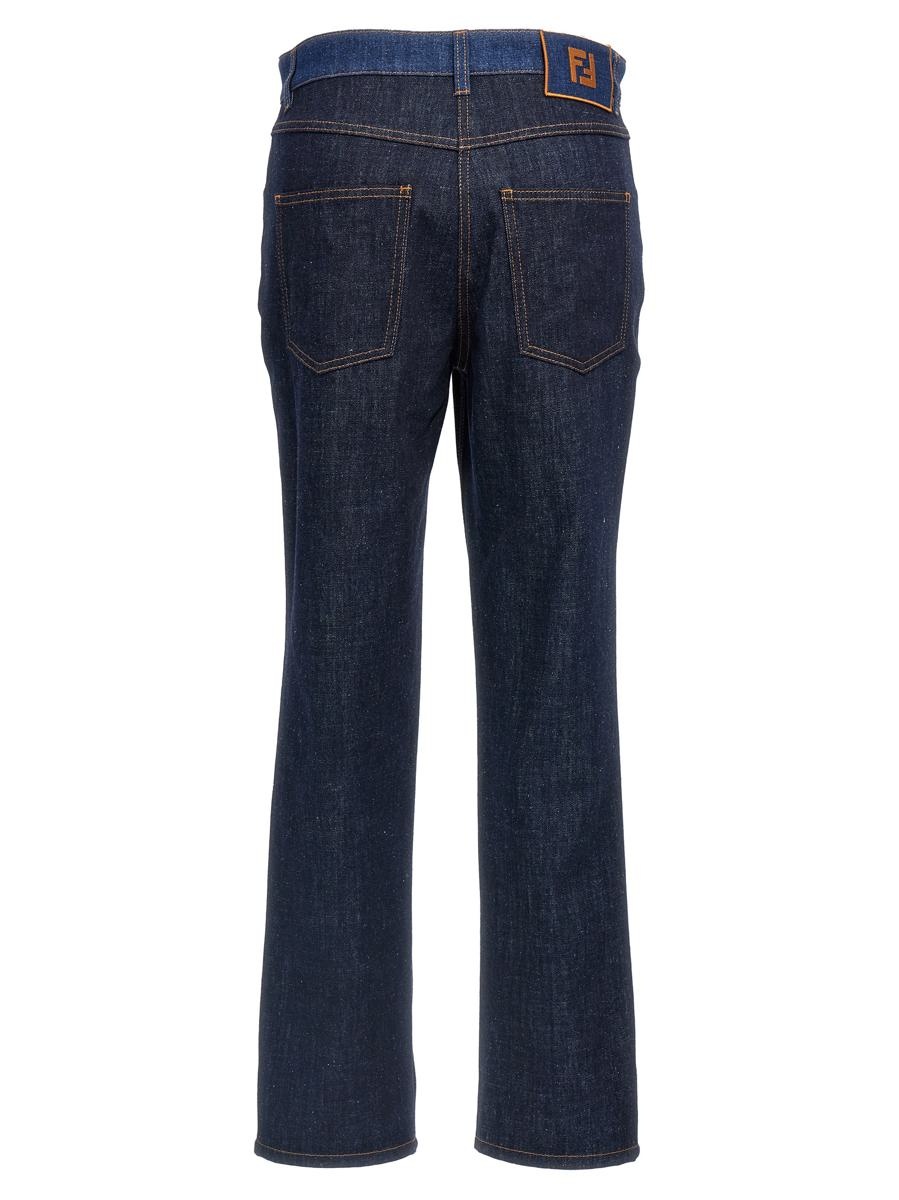 デニム・ジーパン FENDI Two-tone jeans Blue FLP851AT1A FENDI Fendi Two-Tone Jeans | baltini | REVERSIBLE